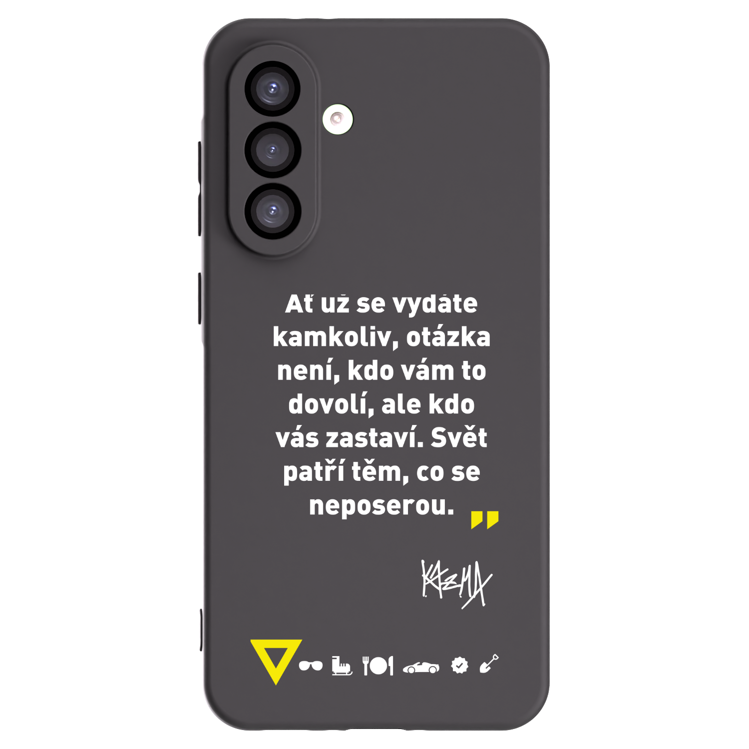 Picasee silikonový černý obal pro Samsung Galaxy A26 5G A266B - Kazma - SVĚT PATŘÍ TĚM, CO SE NEPOSEROU