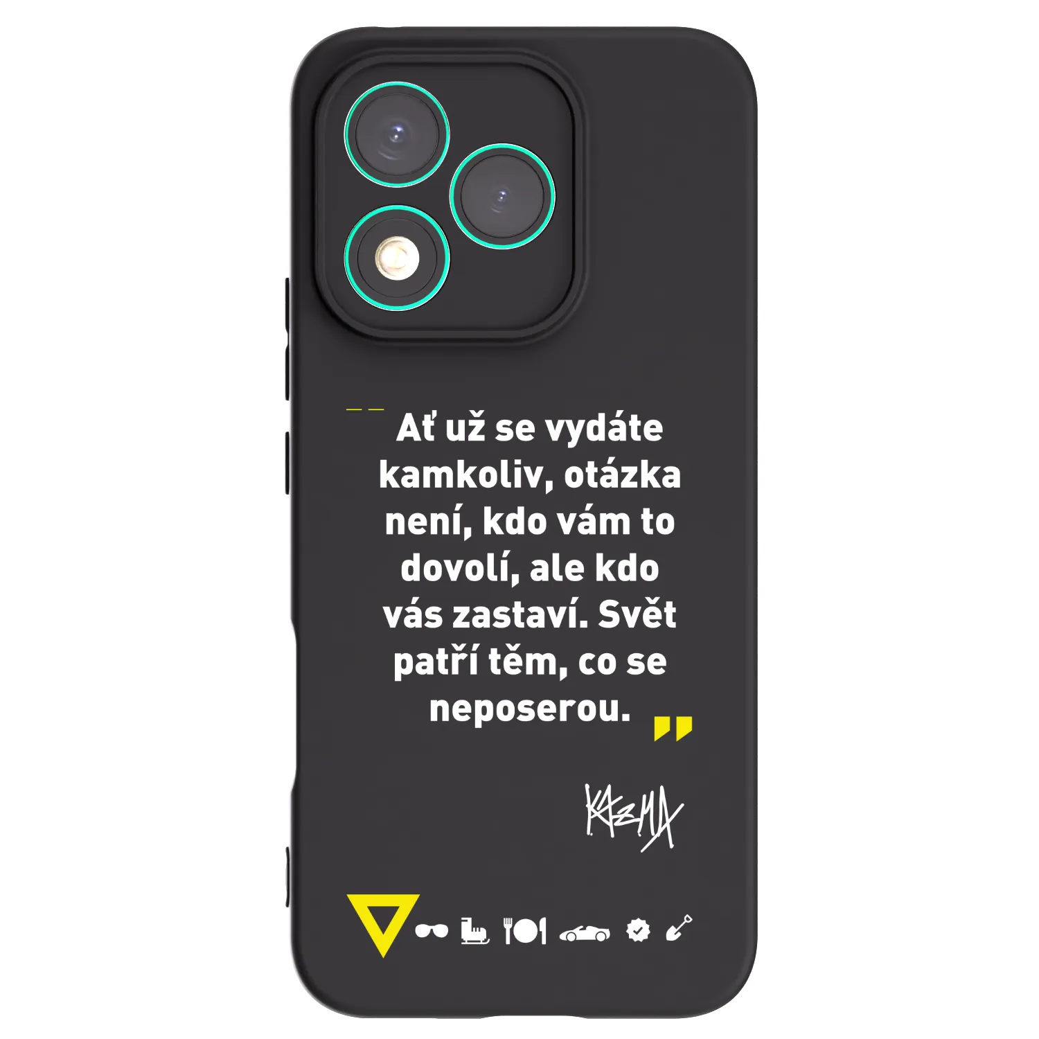 Picasee silikonový černý obal pro Honor 400 Lite 5G - Kazma - SVĚT PATŘÍ TĚM, CO SE NEPOSEROU