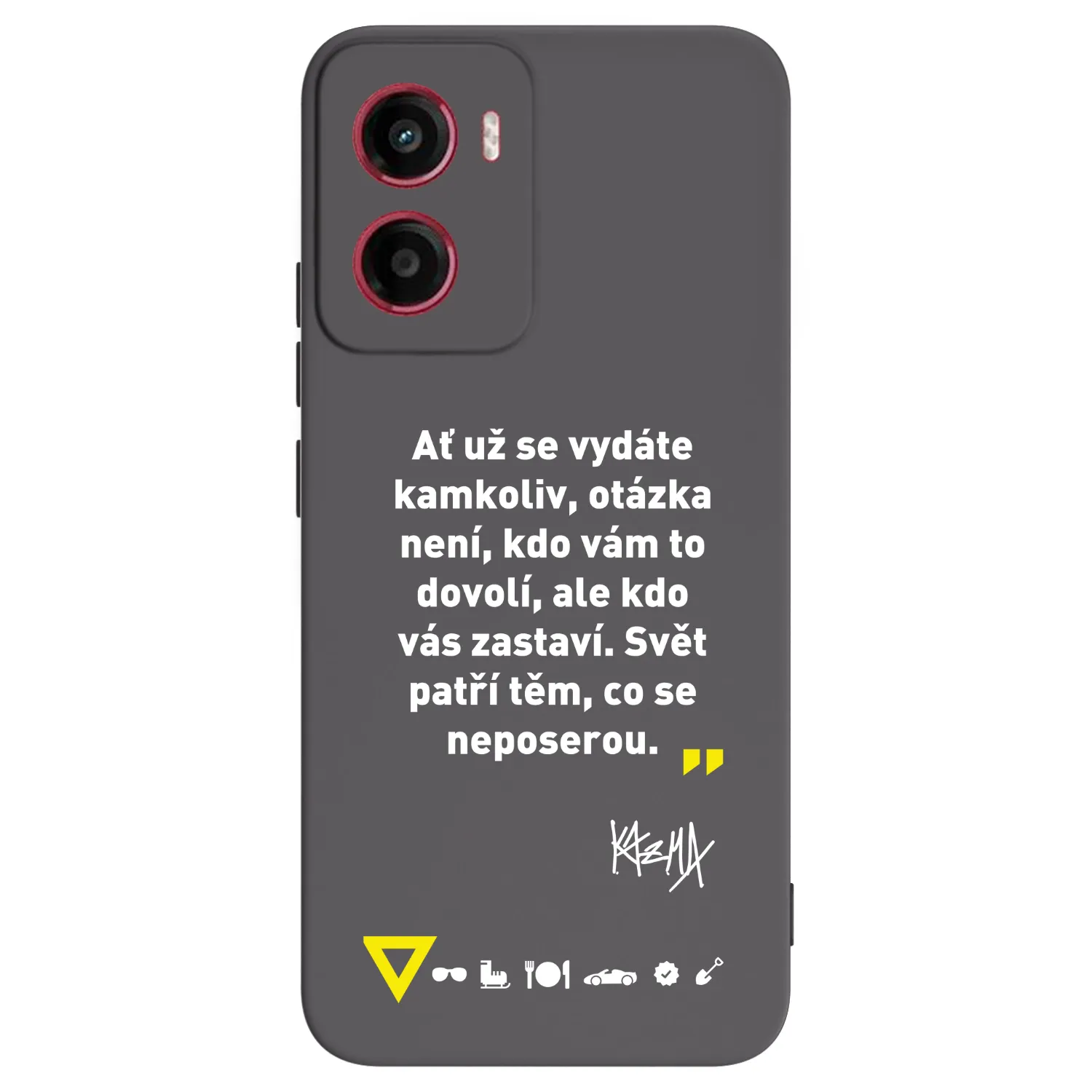 Picasee silikonový černý obal pro Motorola Moto G05 - Kazma - SVĚT PATŘÍ TĚM, CO SE NEPOSEROU