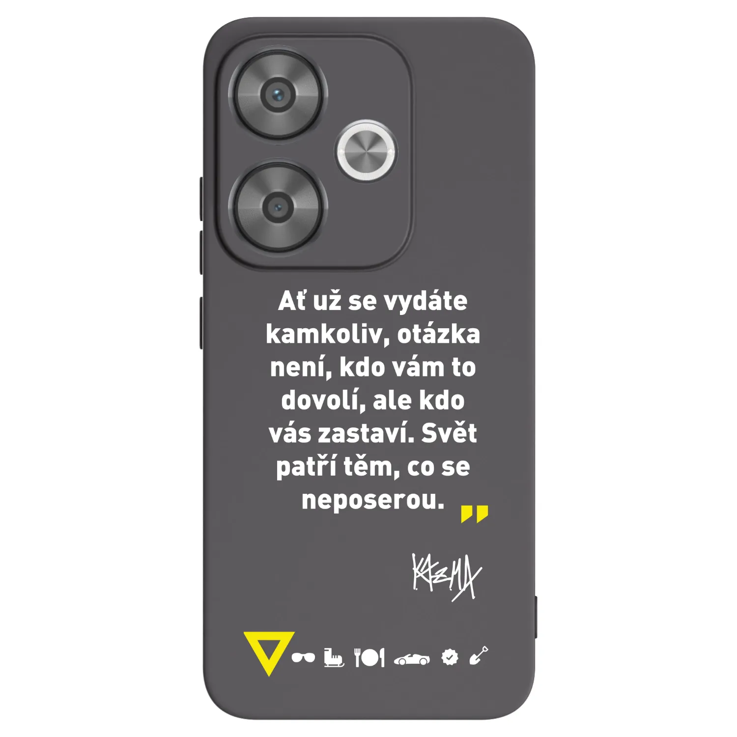 Picasee silikonový černý obal pro Xiaomi Poco F6 - Kazma - SVĚT PATŘÍ TĚM, CO SE NEPOSEROU