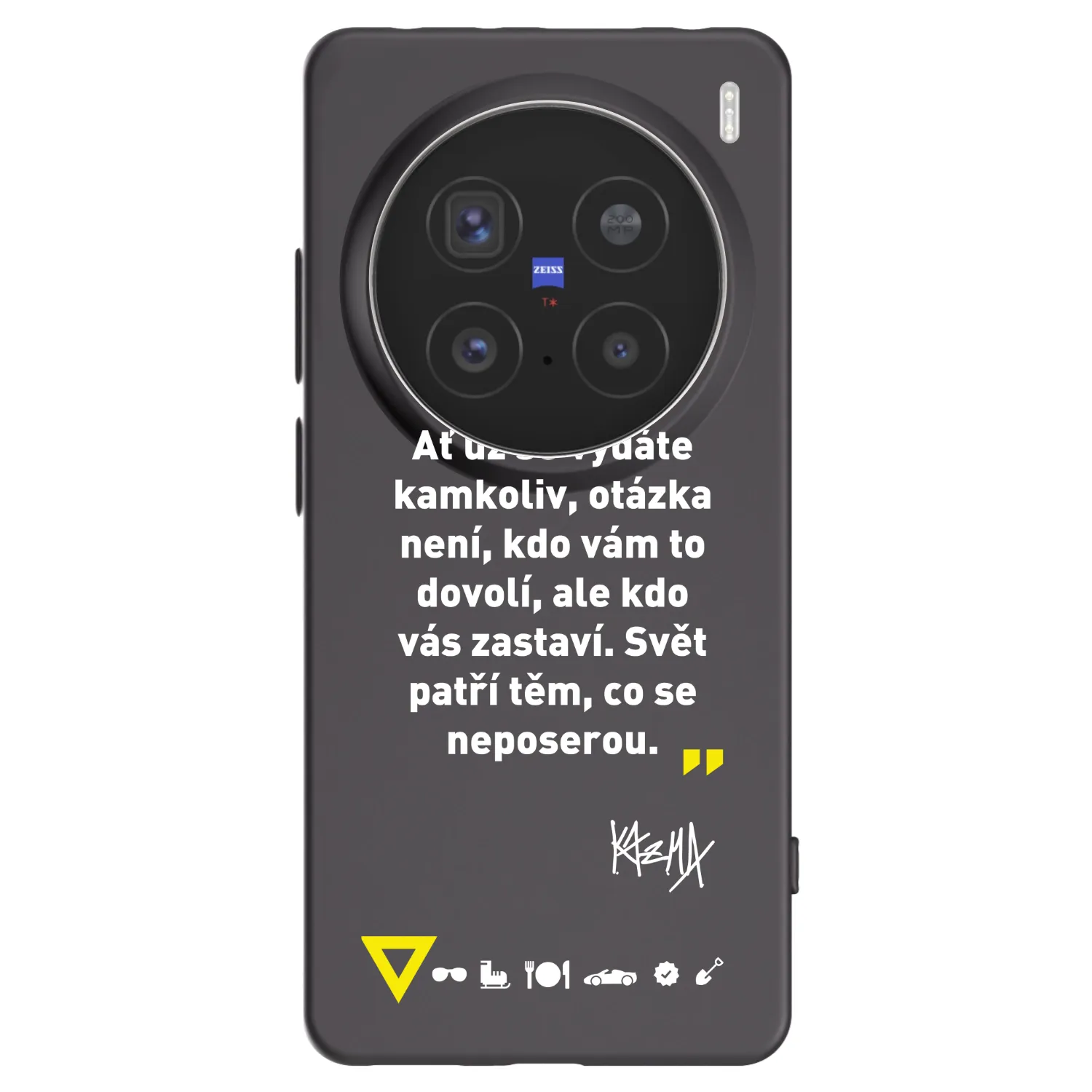 Picasee silikonový černý obal pro Vivo X200 Pro - Kazma - SVĚT PATŘÍ TĚM, CO SE NEPOSEROU