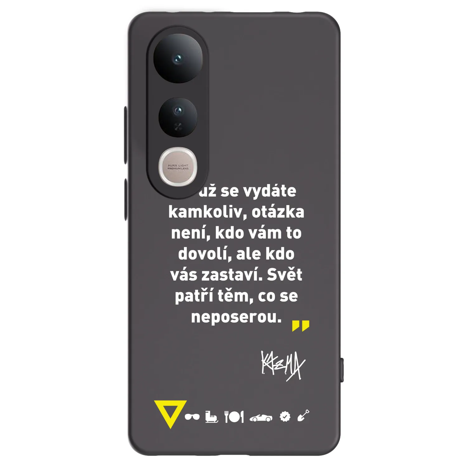 Picasee silikonový černý obal pro Vivo V50 Lite 5G - Kazma - SVĚT PATŘÍ TĚM, CO SE NEPOSEROU