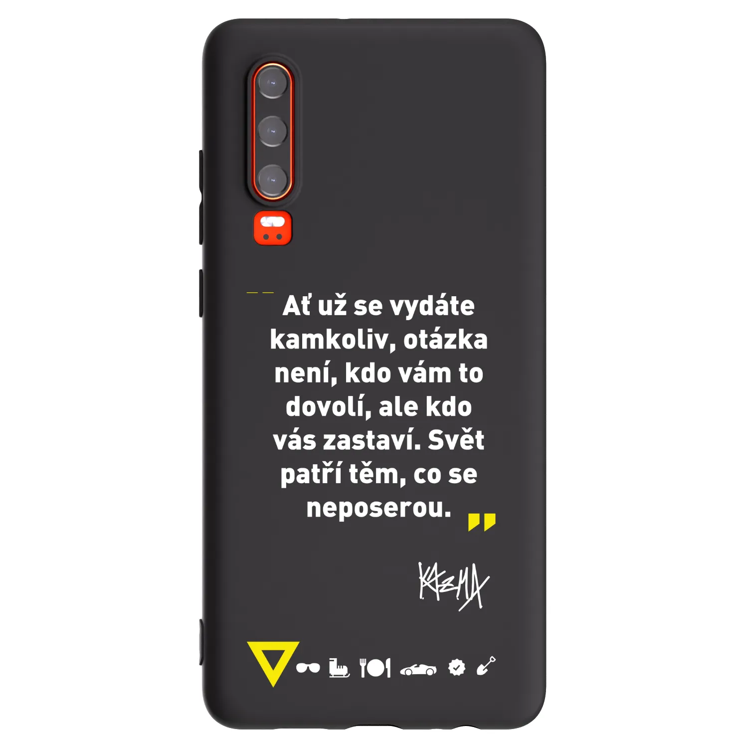 Picasee silikonový černý obal pro Huawei P30 - Kazma - SVĚT PATŘÍ TĚM, CO SE NEPOSEROU