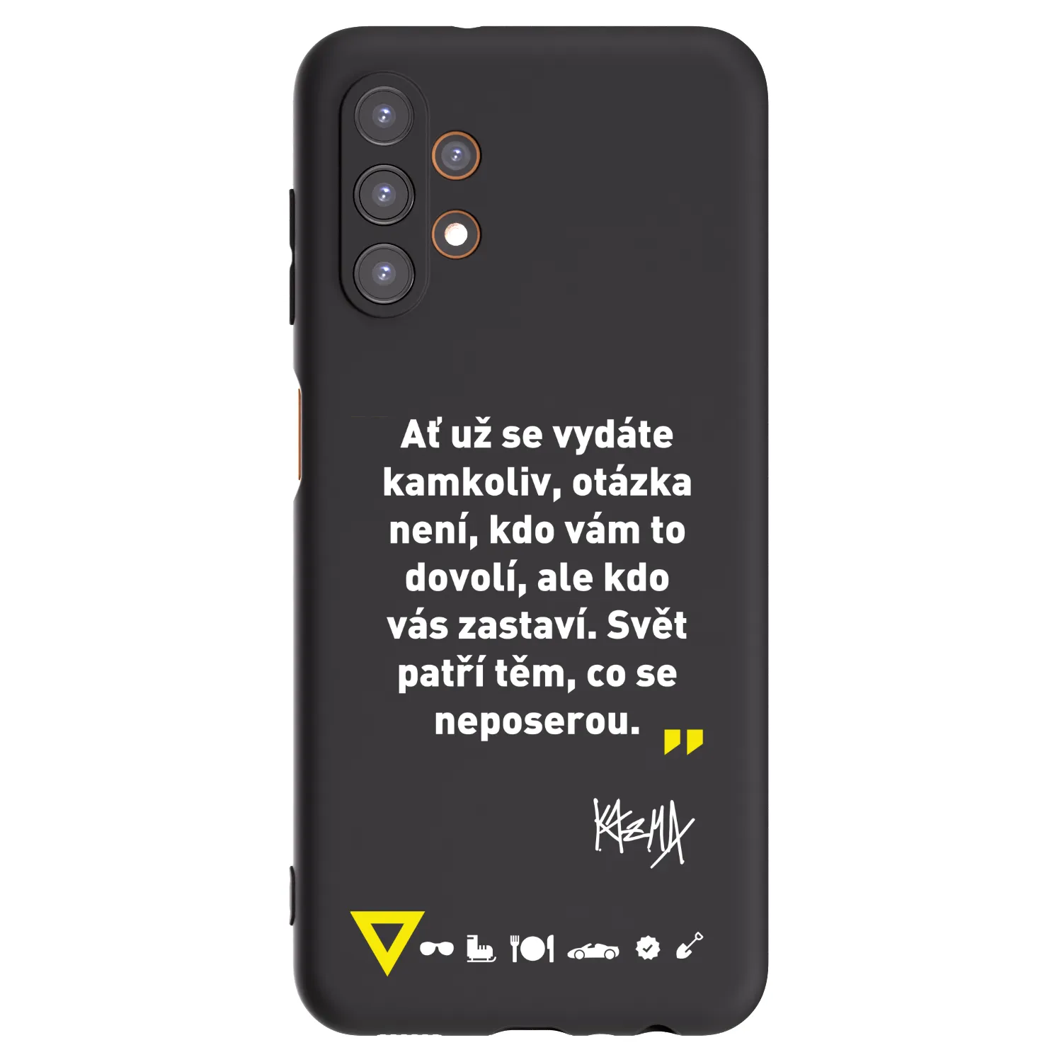 Picasee silikonový černý obal pro Samsung Galaxy A13 5G - Kazma - SVĚT PATŘÍ TĚM, CO SE NEPOSEROU