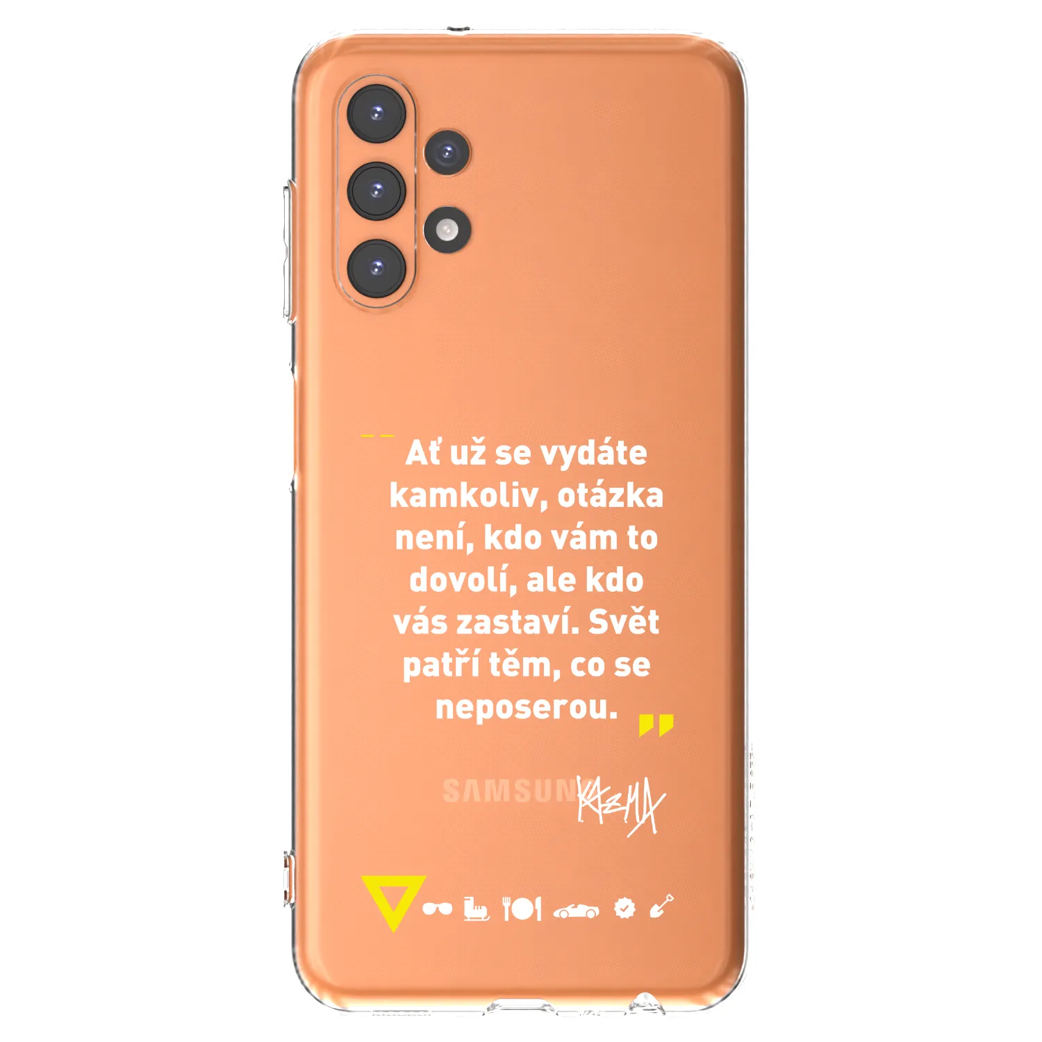 Picasee silikonový průhledný obal pro Samsung Galaxy A13 5G - Kazma - SVĚT PATŘÍ TĚM, CO SE NEPOSEROU