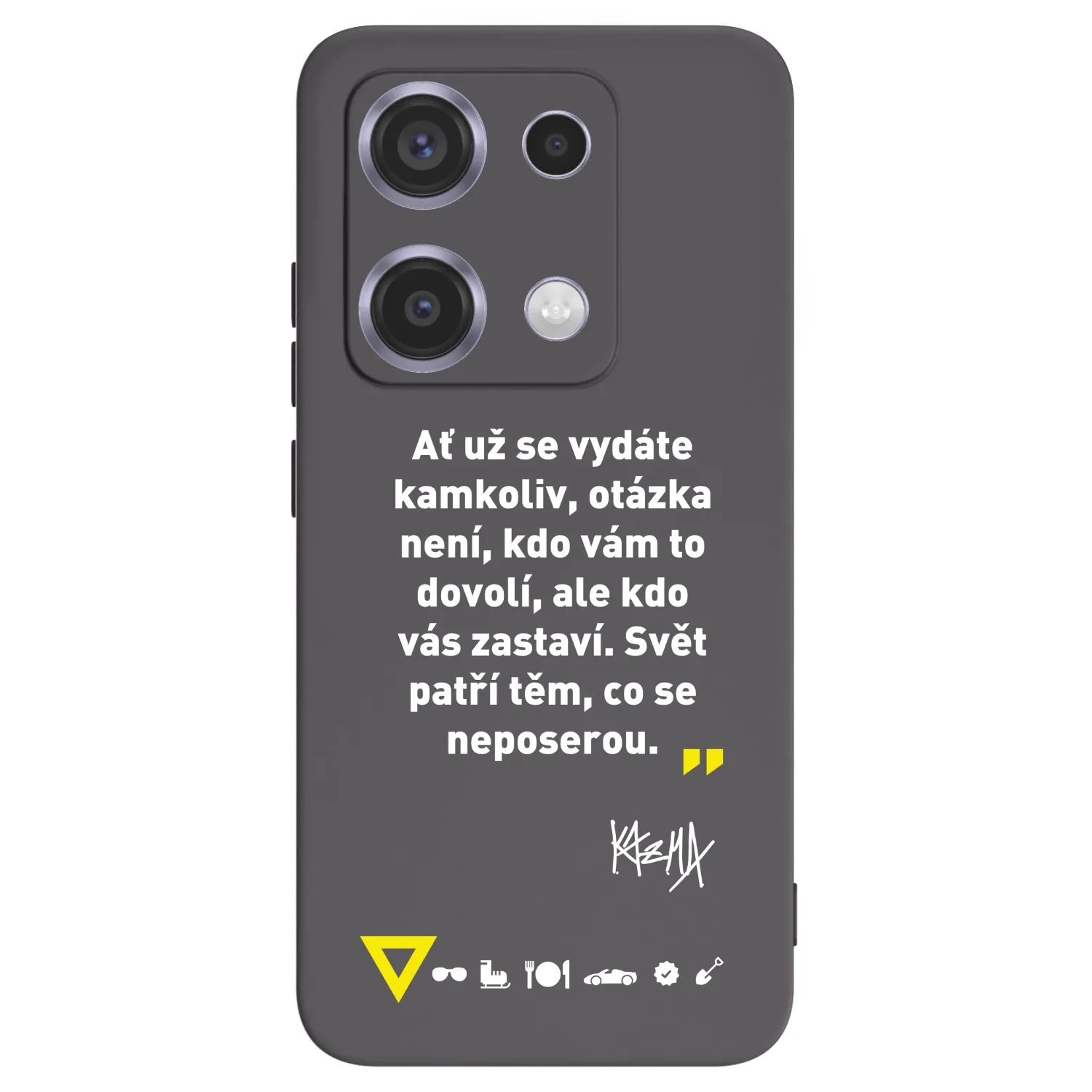 Picasee silikonový černý obal pro Xiaomi Redmi Note 14S - Kazma - SVĚT PATŘÍ TĚM, CO SE NEPOSEROU