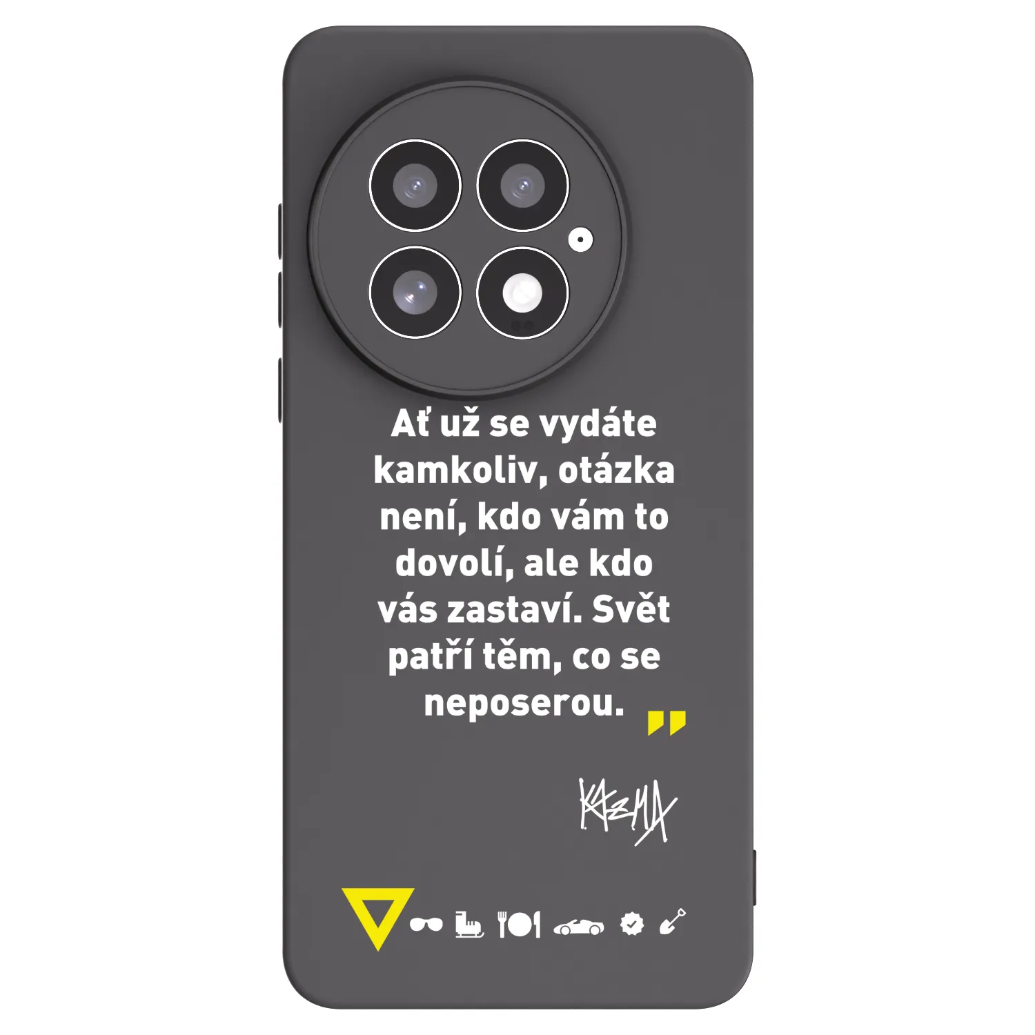 Picasee silikonový černý obal pro OnePlus 13 5G - Kazma - SVĚT PATŘÍ TĚM, CO SE NEPOSEROU