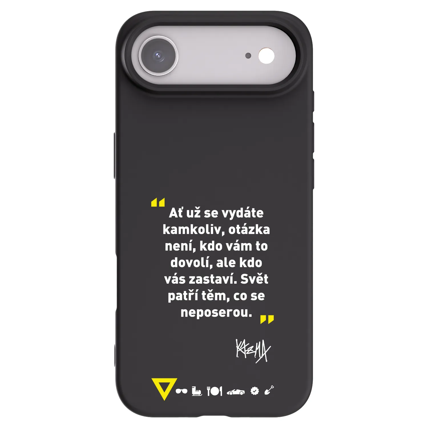 Picasee silikonový černý obal pro Apple iPhone Air - Kazma - SVĚT PATŘÍ TĚM, CO SE NEPOSEROU