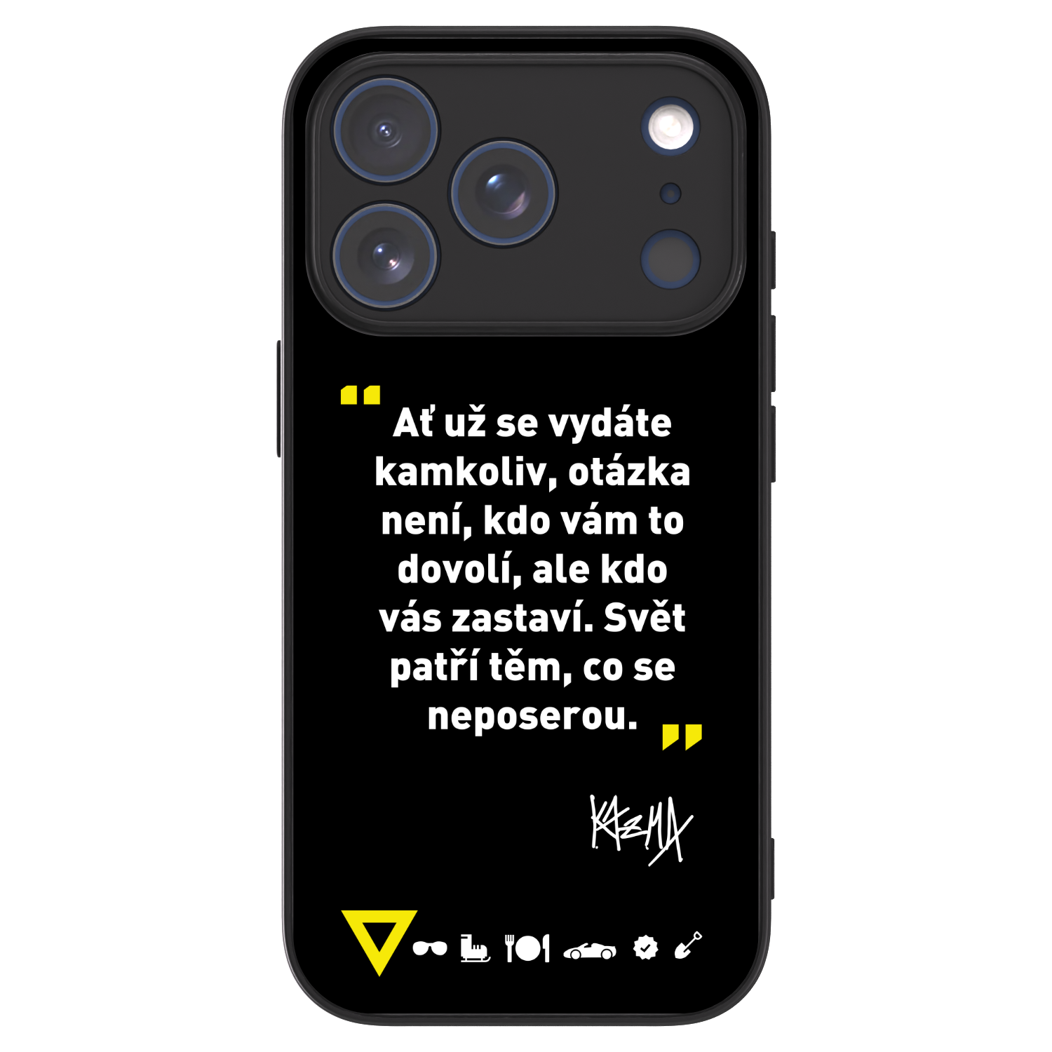 Picasee ULTIMATE CASE pro Apple iPhone 17 Pro - Kazma - SVĚT PATŘÍ TĚM, CO SE NEPOSEROU