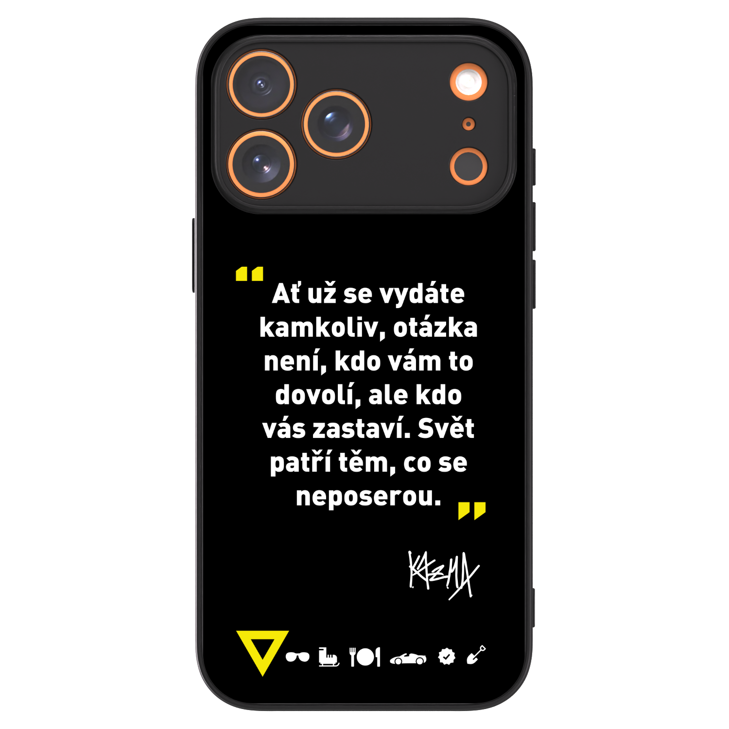 Picasee ULTIMATE CASE pro Apple iPhone 17 Pro Max - Kazma - SVĚT PATŘÍ TĚM, CO SE NEPOSEROU