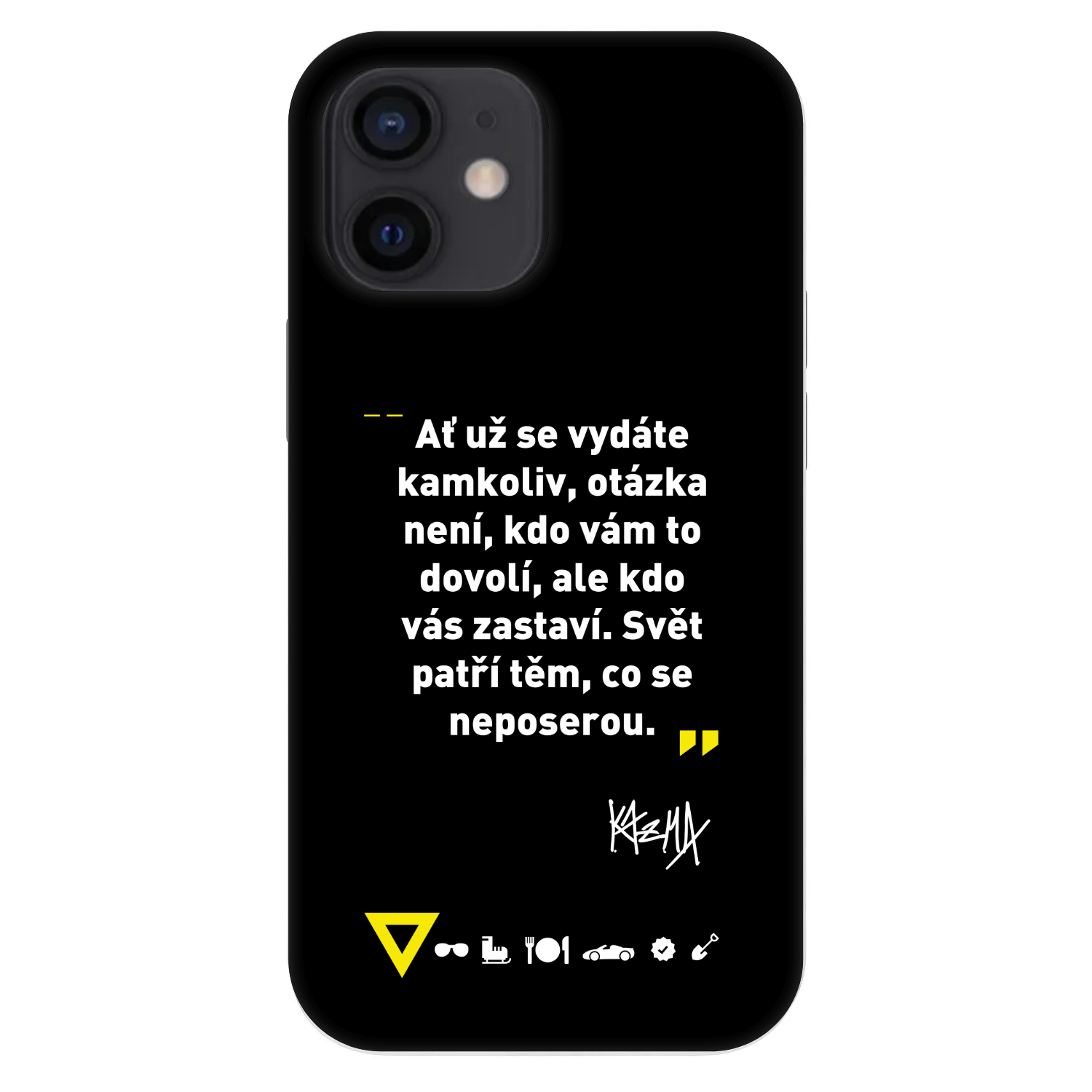 Picasee Fashion Case pro Apple iPhone 12 mini - Kazma - SVĚT PATŘÍ TĚM, CO SE NEPOSEROU