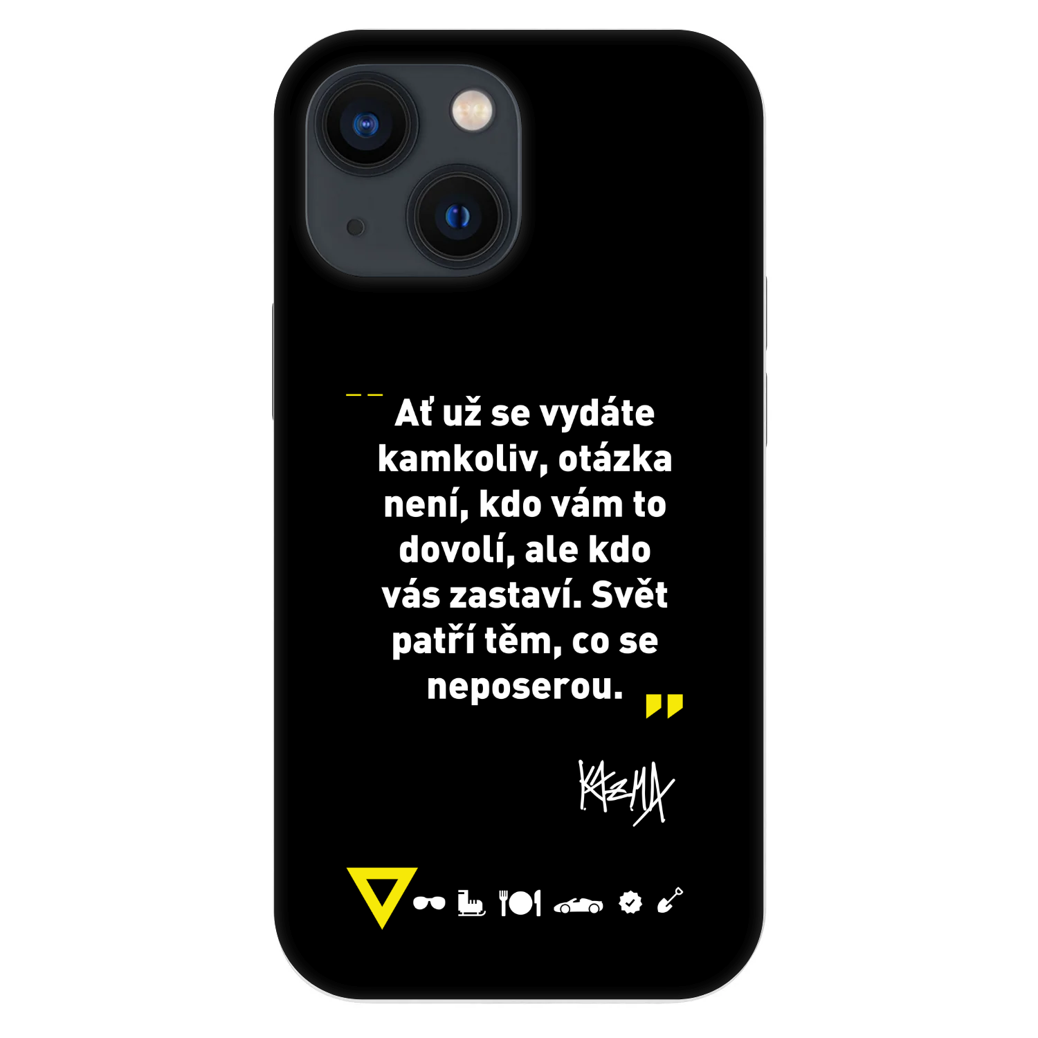 Picasee Fashion Case pro Apple iPhone 13 mini - Kazma - SVĚT PATŘÍ TĚM, CO SE NEPOSEROU