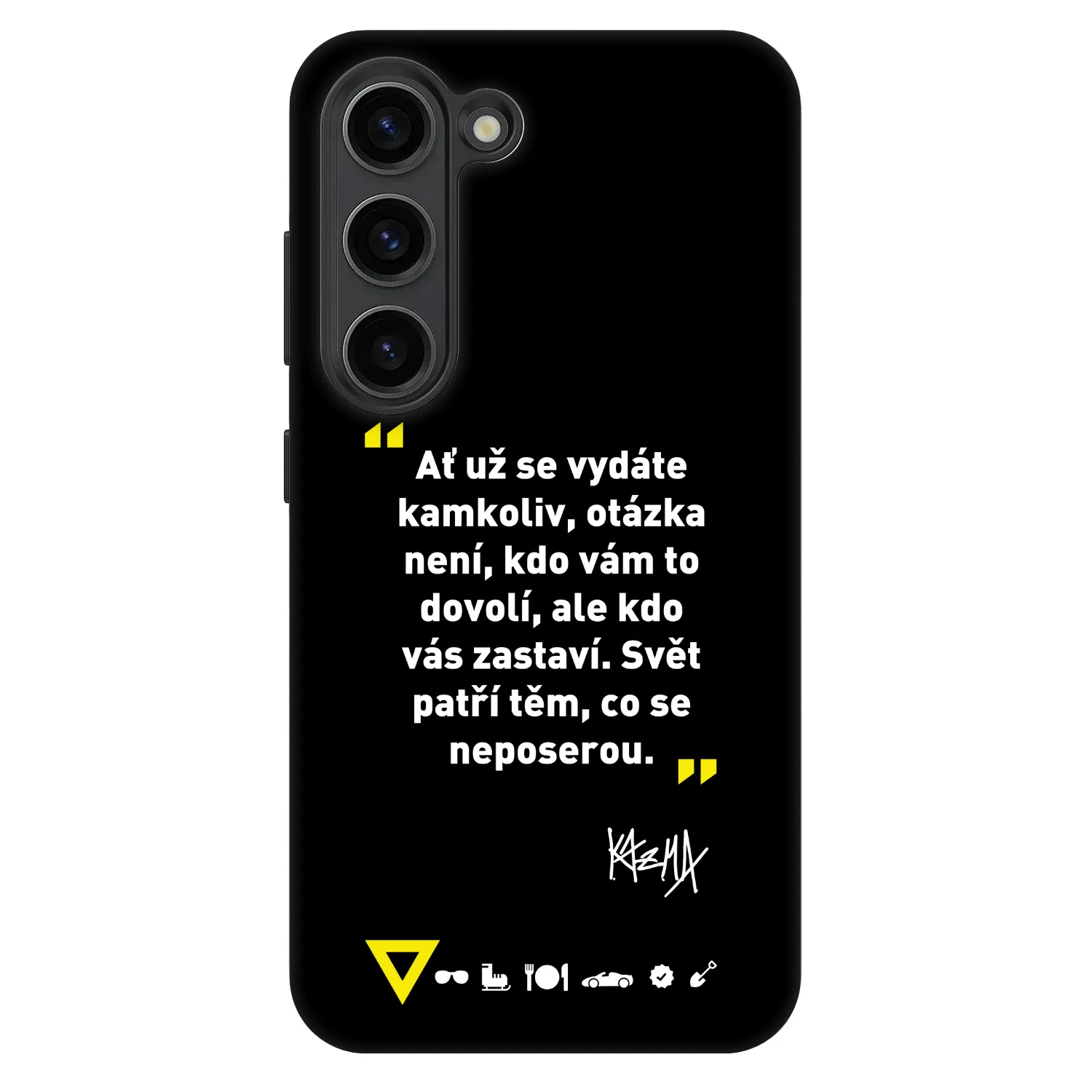 Picasee Fashion Case pro Samsung Galaxy S23+ 5G - Kazma - SVĚT PATŘÍ TĚM, CO SE NEPOSEROU