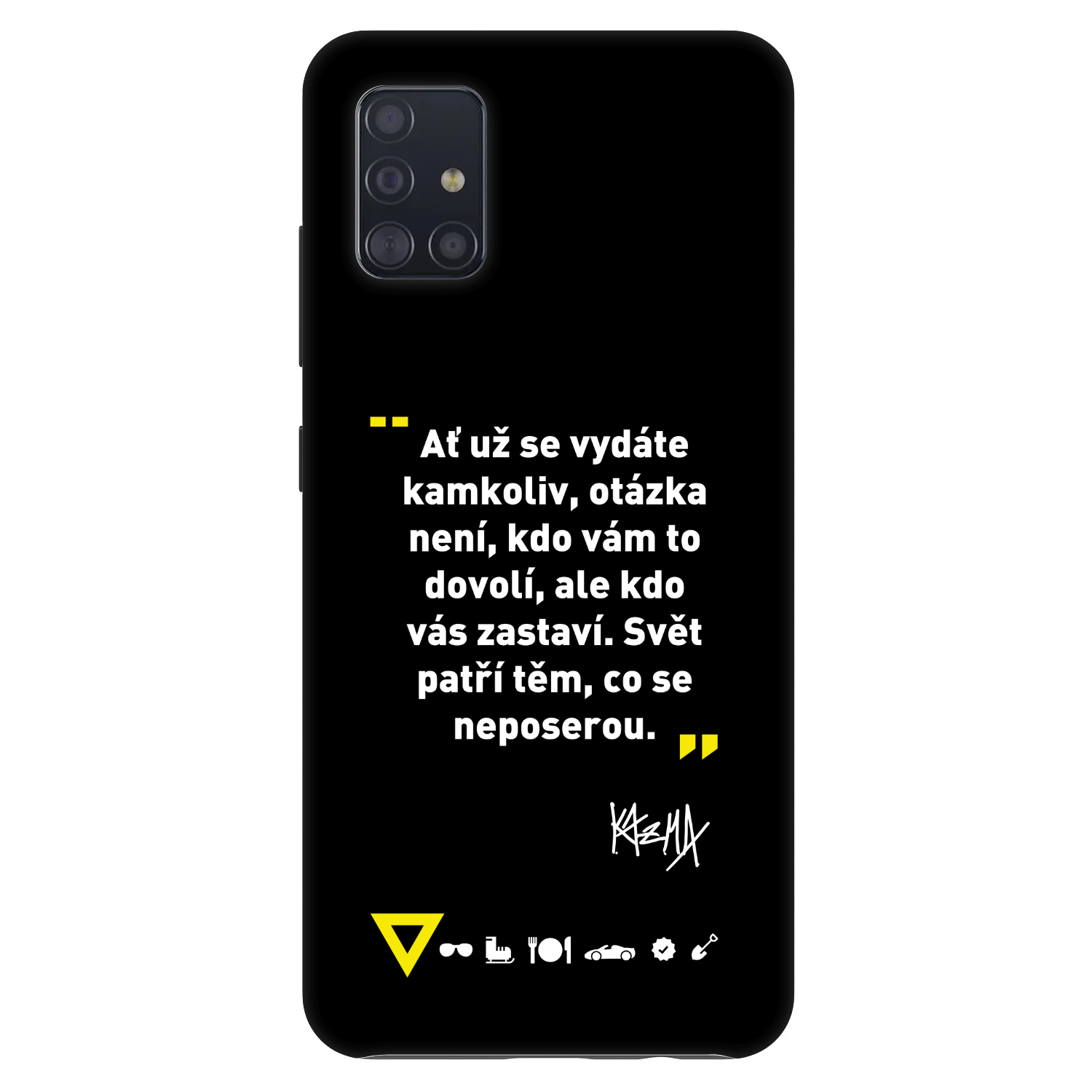 Picasee Fashion Case pro Samsung Galaxy A51 A515F - Kazma - SVĚT PATŘÍ TĚM, CO SE NEPOSEROU
