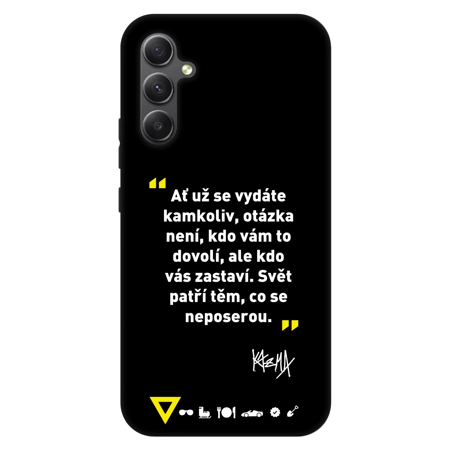 Picasee Fashion Case pro Samsung Galaxy A34 5G A346B - Kazma - SVĚT PATŘÍ TĚM, CO SE NEPOSEROU