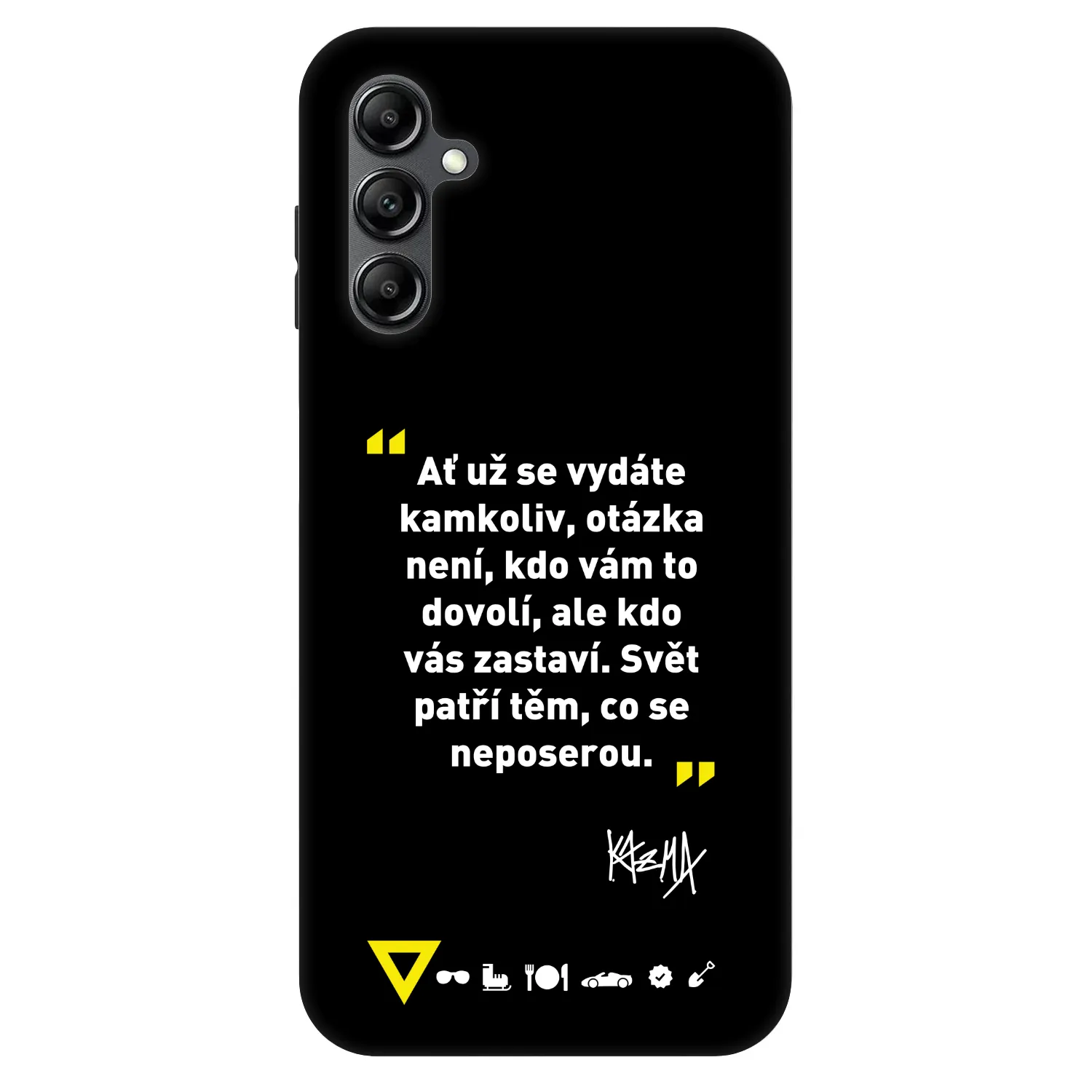 Picasee Fashion Case pro Samsung Galaxy A14 4G A145R - Kazma - SVĚT PATŘÍ TĚM, CO SE NEPOSEROU