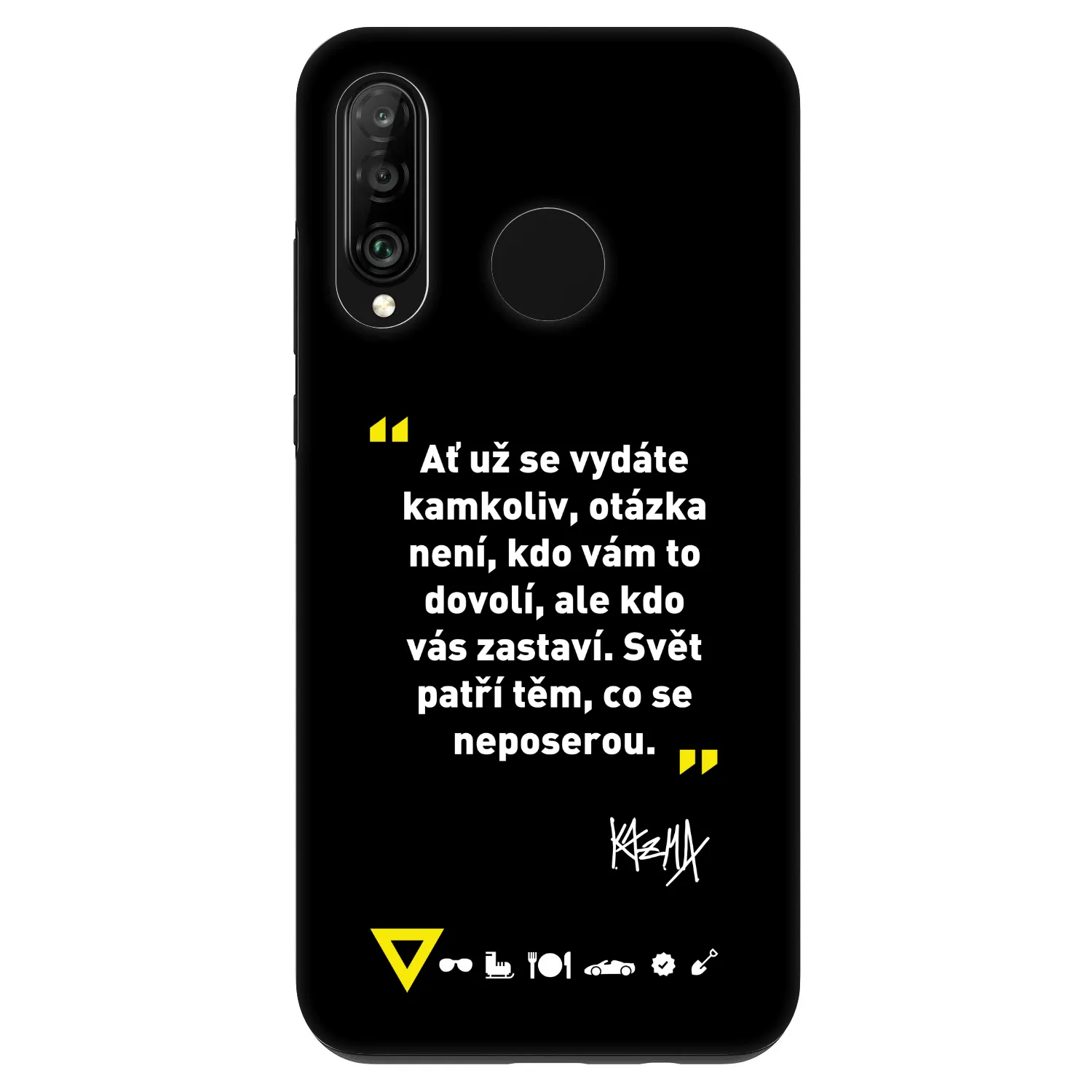 Picasee Fashion Case pro Huawei P30 Lite - Kazma - SVĚT PATŘÍ TĚM, CO SE NEPOSEROU