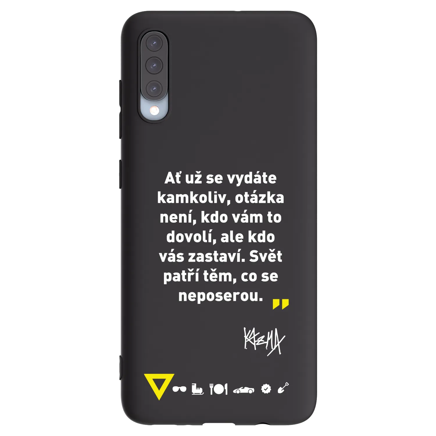 Picasee silikonový černý obal pro Samsung Galaxy A70 A705F - Kazma - SVĚT PATŘÍ TĚM, CO SE NEPOSEROU