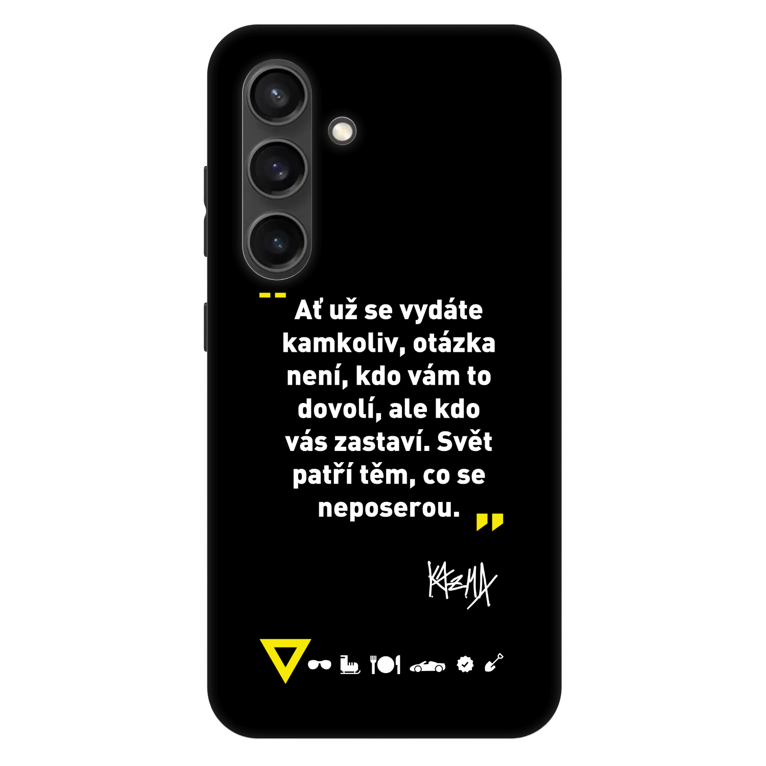 Picasee Fashion Case PowerShare pro Samsung Galaxy S24+ S926B 5G - Kazma - SVĚT PATŘÍ TĚM, CO SE NEPOSEROU