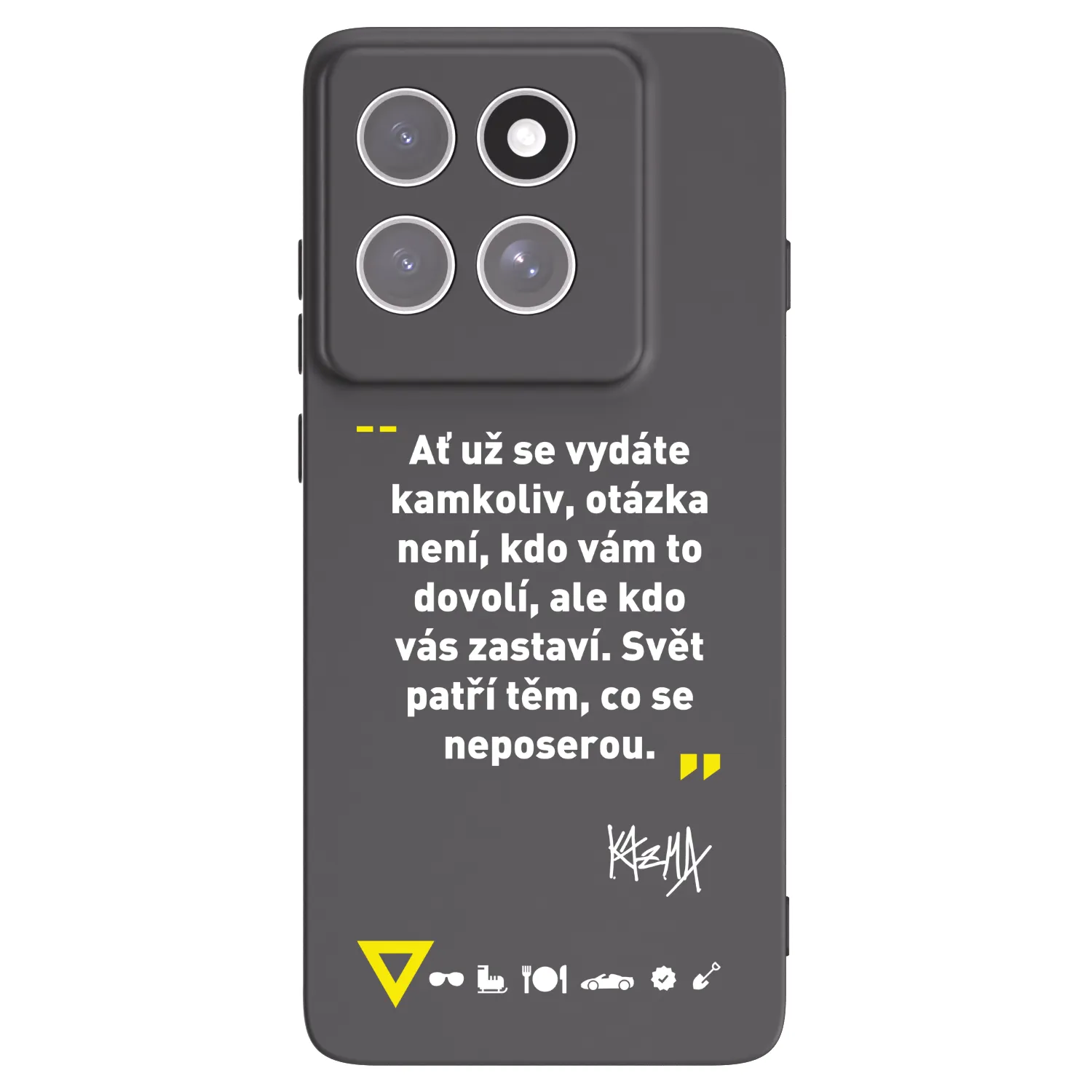 Picasee silikonový černý obal pro Motorola Edge 60 Pro - Kazma - SVĚT PATŘÍ TĚM, CO SE NEPOSEROU