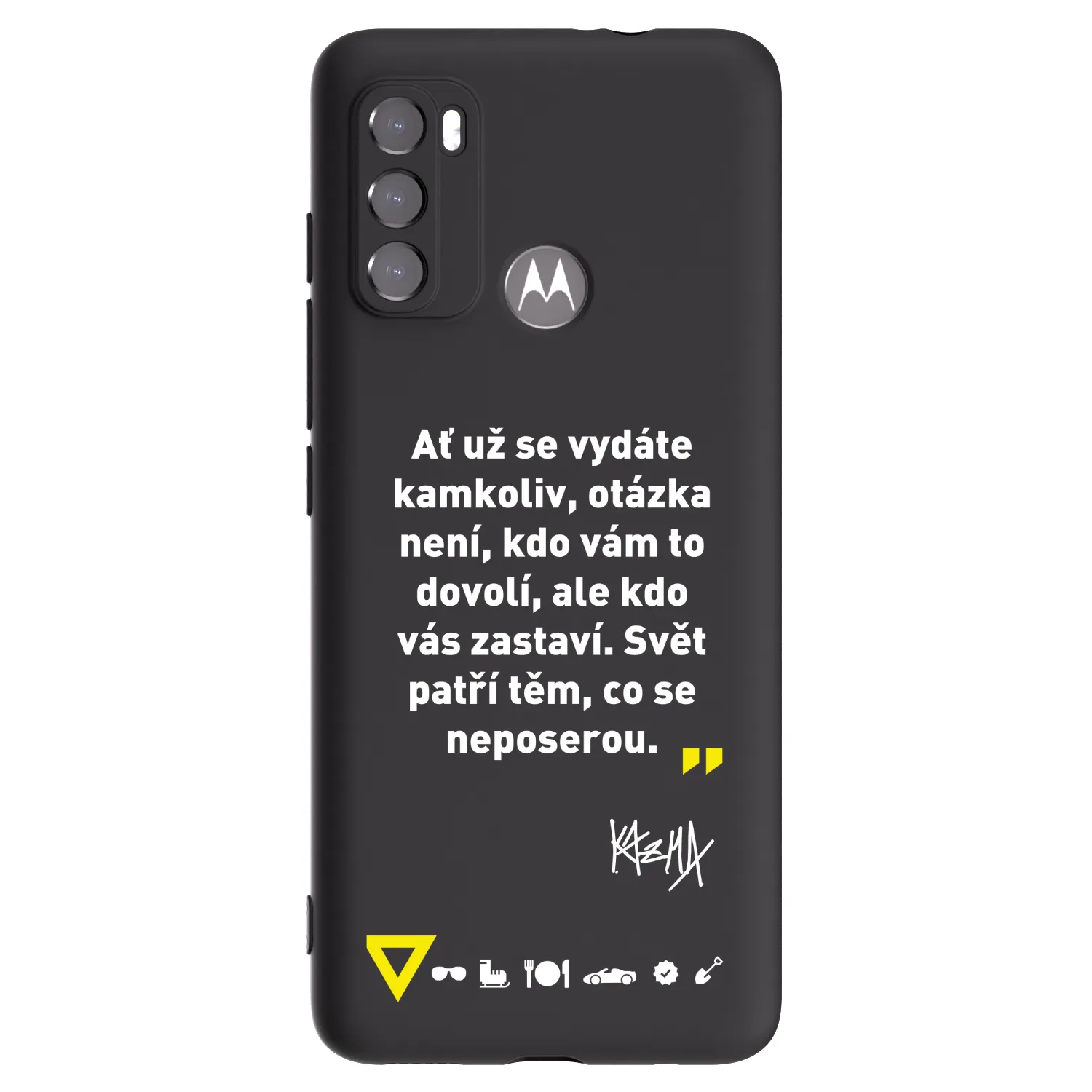 Picasee silikonový černý obal pro Motorola Edge 60 5G - Kazma - SVĚT PATŘÍ TĚM, CO SE NEPOSEROU