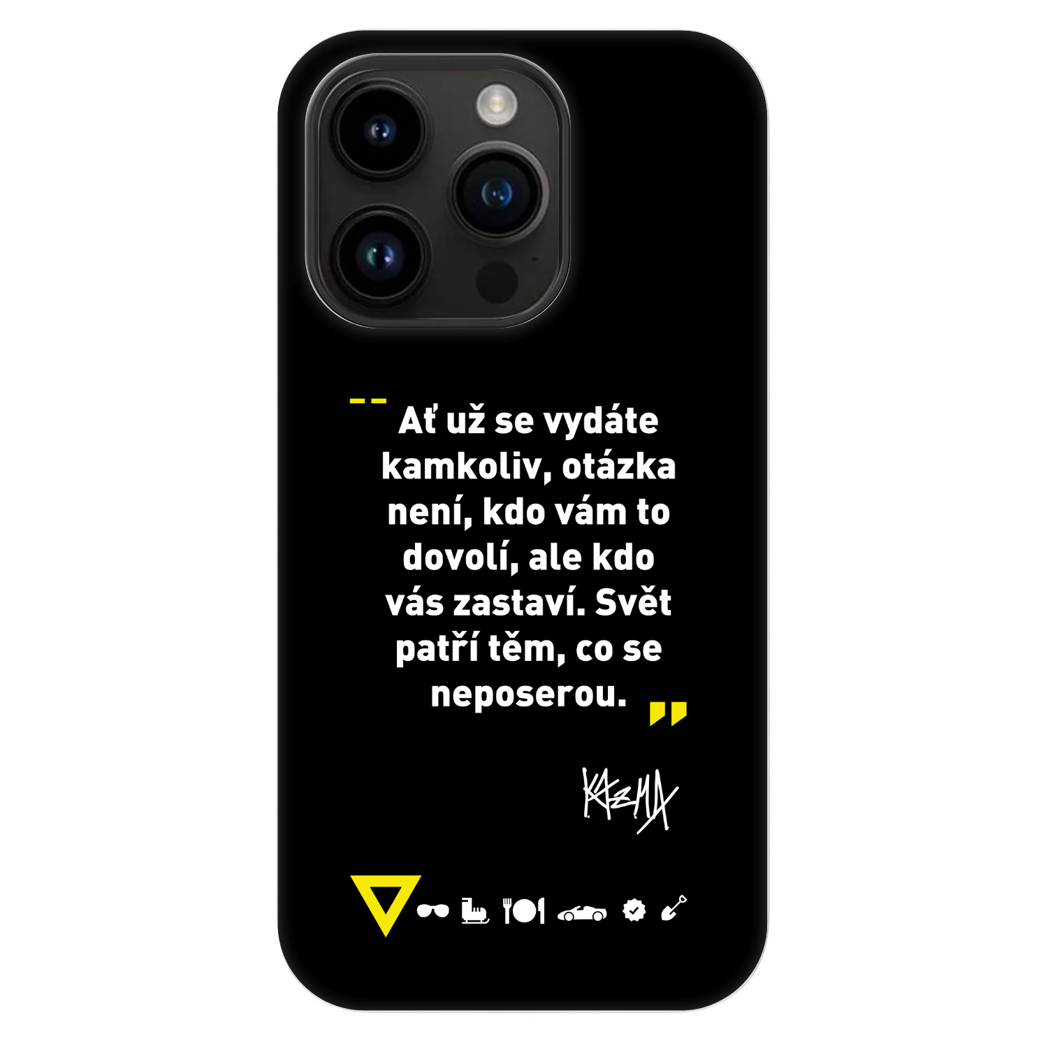 Picasee Fashion Case MagSafe Apple iPhone 14 Pro - Kazma - SVĚT PATŘÍ TĚM, CO SE NEPOSEROU