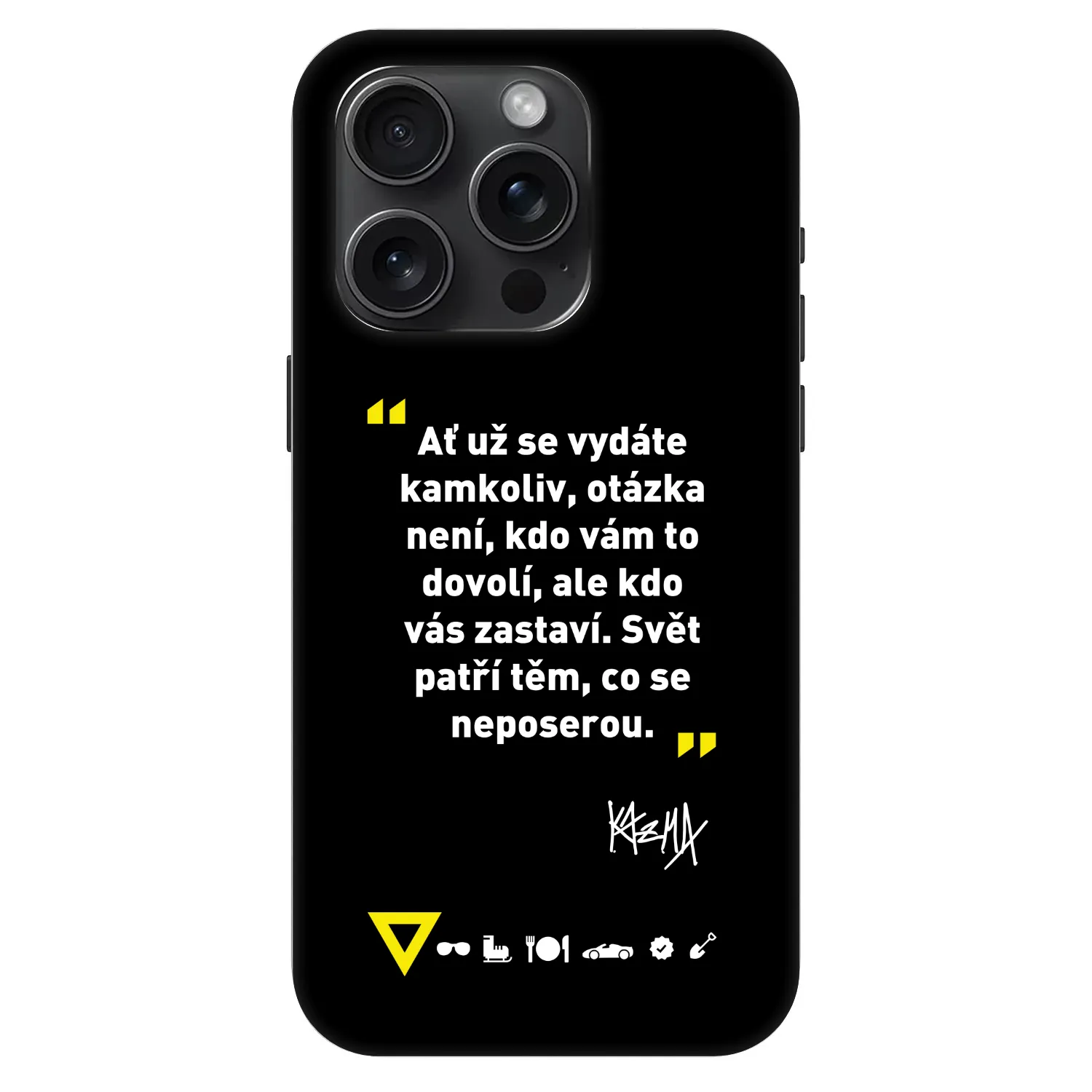 Picasee Fashion Case MagSafe Apple iPhone 15 Pro - Kazma - SVĚT PATŘÍ TĚM, CO SE NEPOSEROU