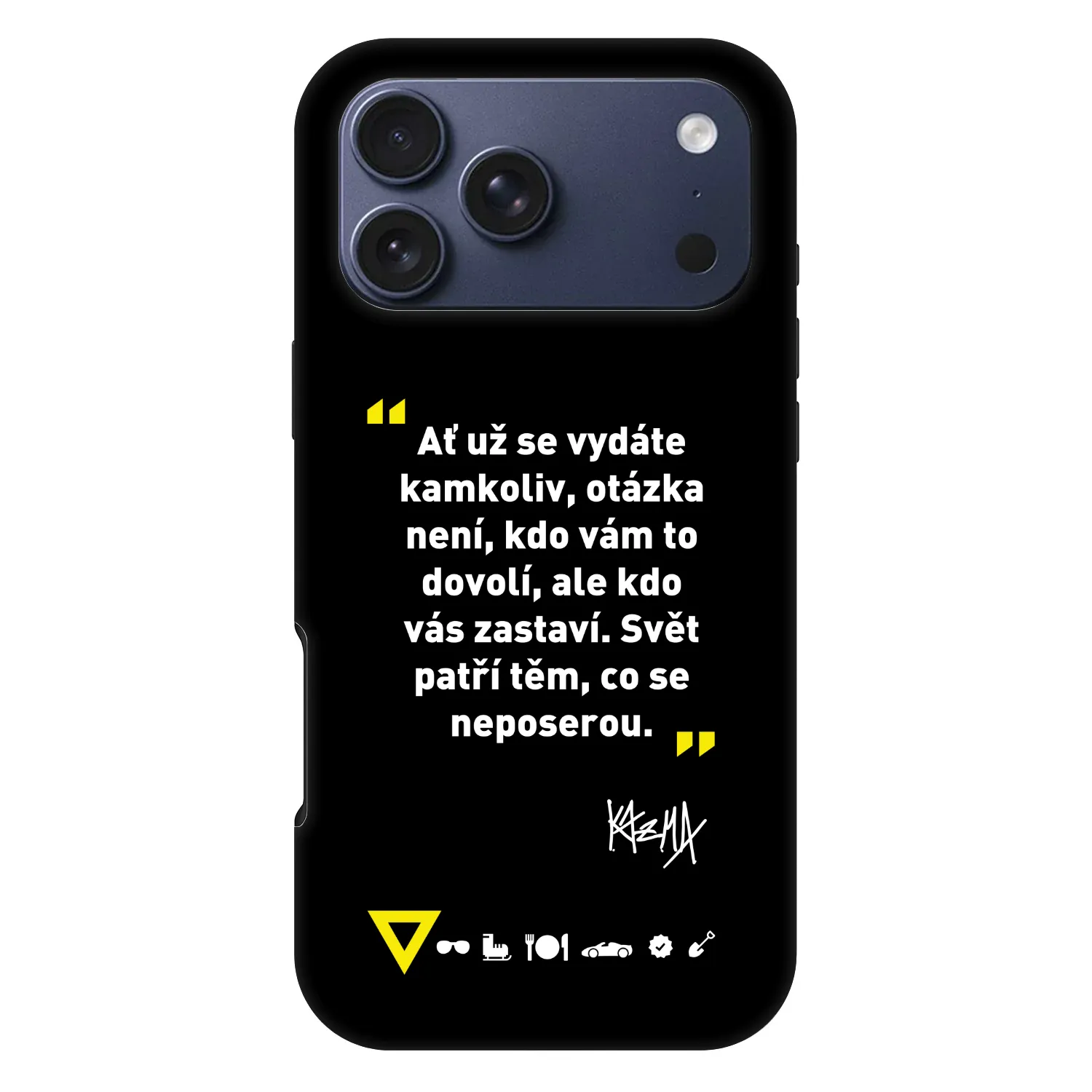 Picasee Fashion Case MagSafe Apple iPhone 17 Pro Max - Kazma - SVĚT PATŘÍ TĚM, CO SE NEPOSEROU