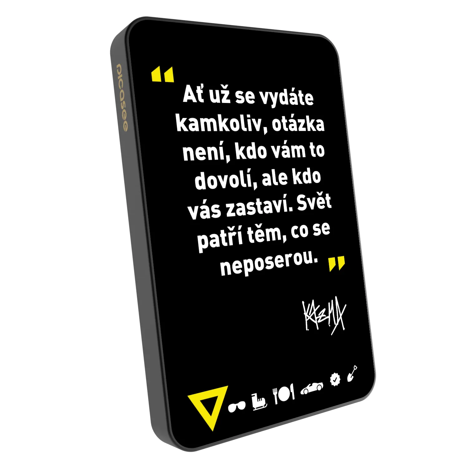 Picasee Powerbanka s MagSafe 5 000 mAh Šedá - Kazma - SVĚT PATŘÍ TĚM, CO SE NEPOSEROU