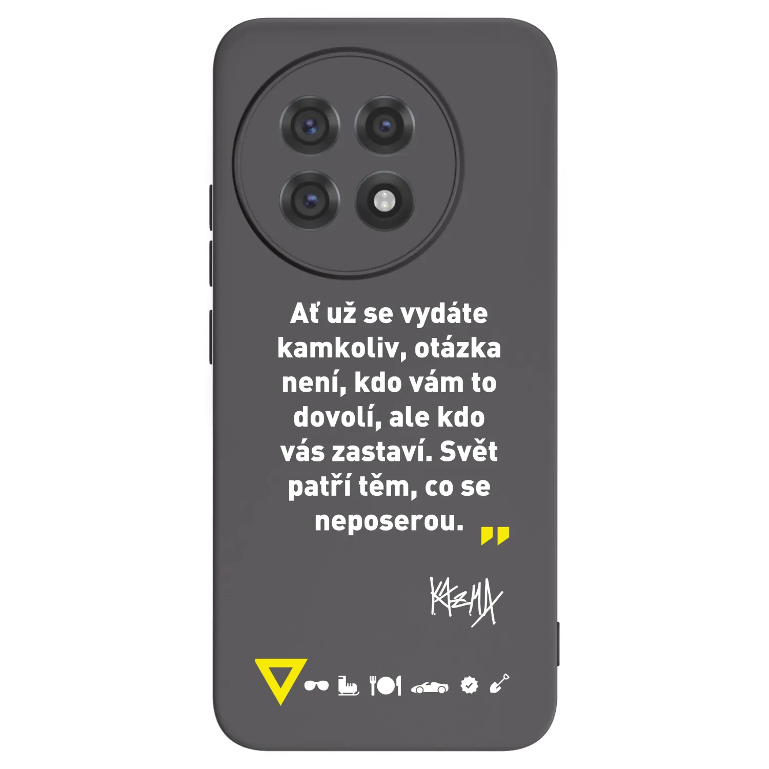 Picasee silikonový černý obal pro OnePlus 13R 5G - Kazma - SVĚT PATŘÍ TĚM, CO SE NEPOSEROU