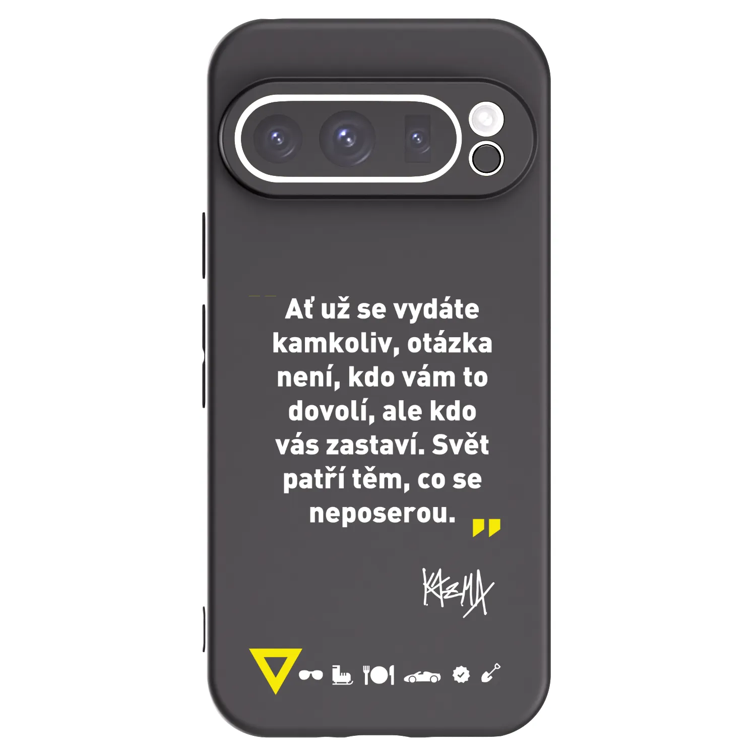 Picasee silikonový černý obal pro Google Pixel 9 Pro XL - Kazma - SVĚT PATŘÍ TĚM, CO SE NEPOSEROU