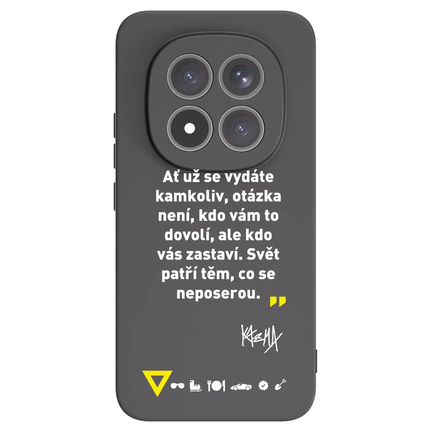 Picasee silikonový černý obal pro Xiaomi Redmi Note 15 Pro+ - Kazma - SVĚT PATŘÍ TĚM, CO SE NEPOSEROU