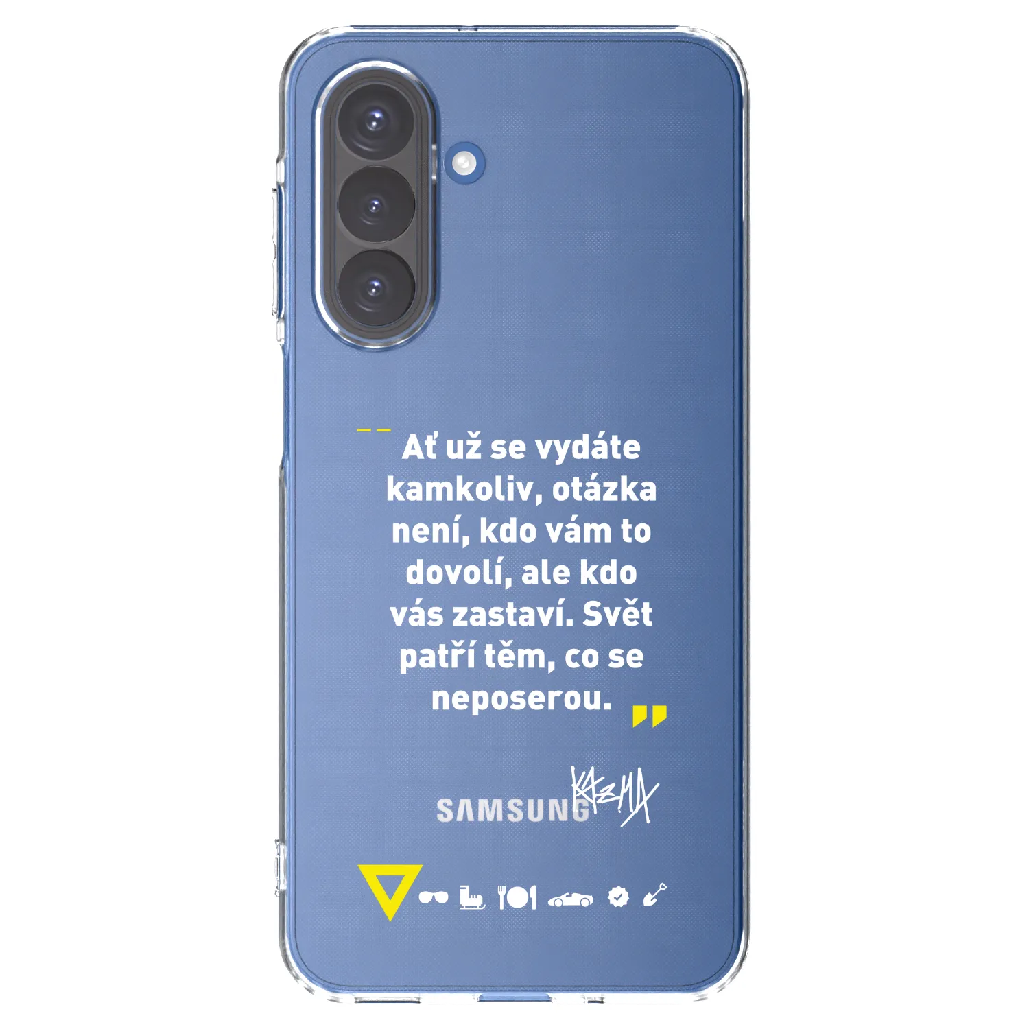 Picasee silikonový průhledný obal pro Samsung Galaxy A17 5G - Kazma - SVĚT PATŘÍ TĚM, CO SE NEPOSEROU