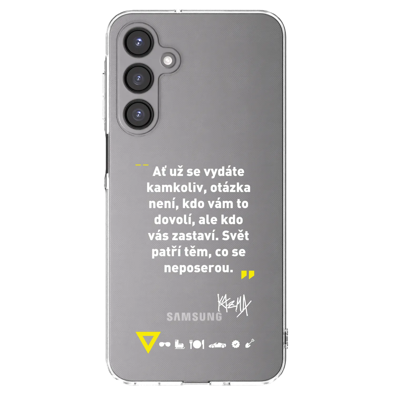 Picasee silikonový průhledný obal pro Samsung Galaxy A16 4G - Kazma - SVĚT PATŘÍ TĚM, CO SE NEPOSEROU