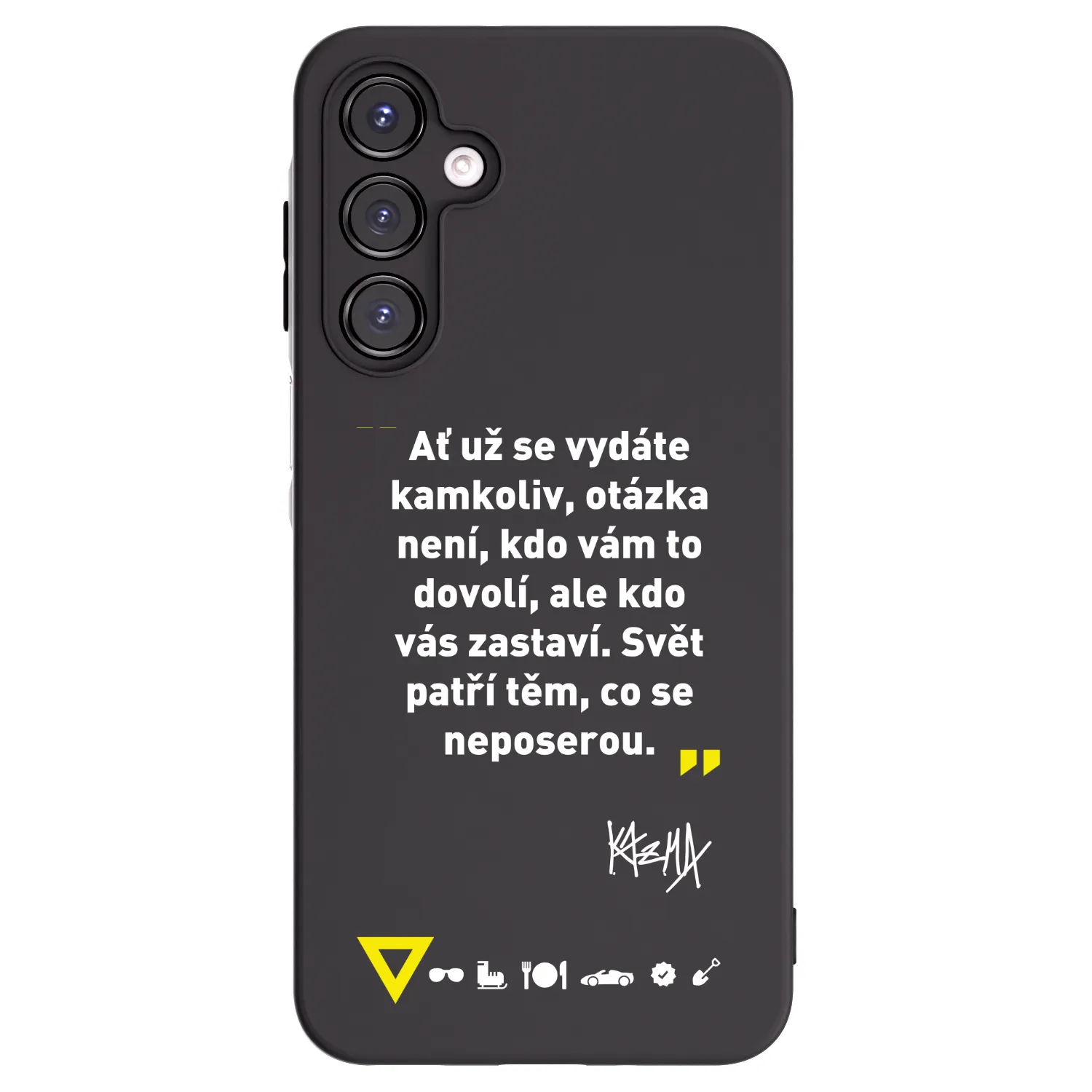 Picasee silikonový černý obal pro Samsung Galaxy A16 4G - Kazma - SVĚT PATŘÍ TĚM, CO SE NEPOSEROU