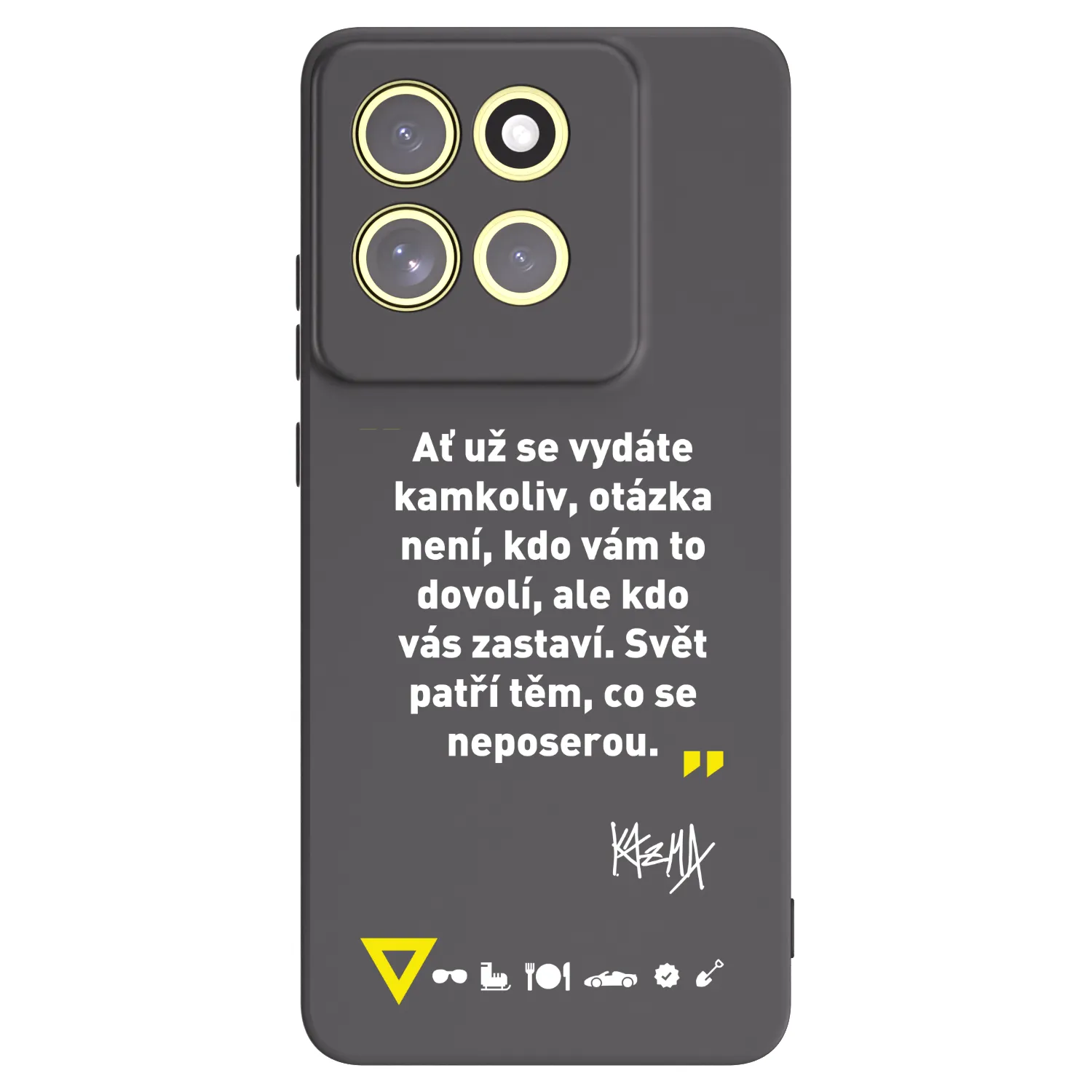 Picasee silikonový černý obal pro Motorola Moto G86 Power 5G - Kazma - SVĚT PATŘÍ TĚM, CO SE NEPOSEROU