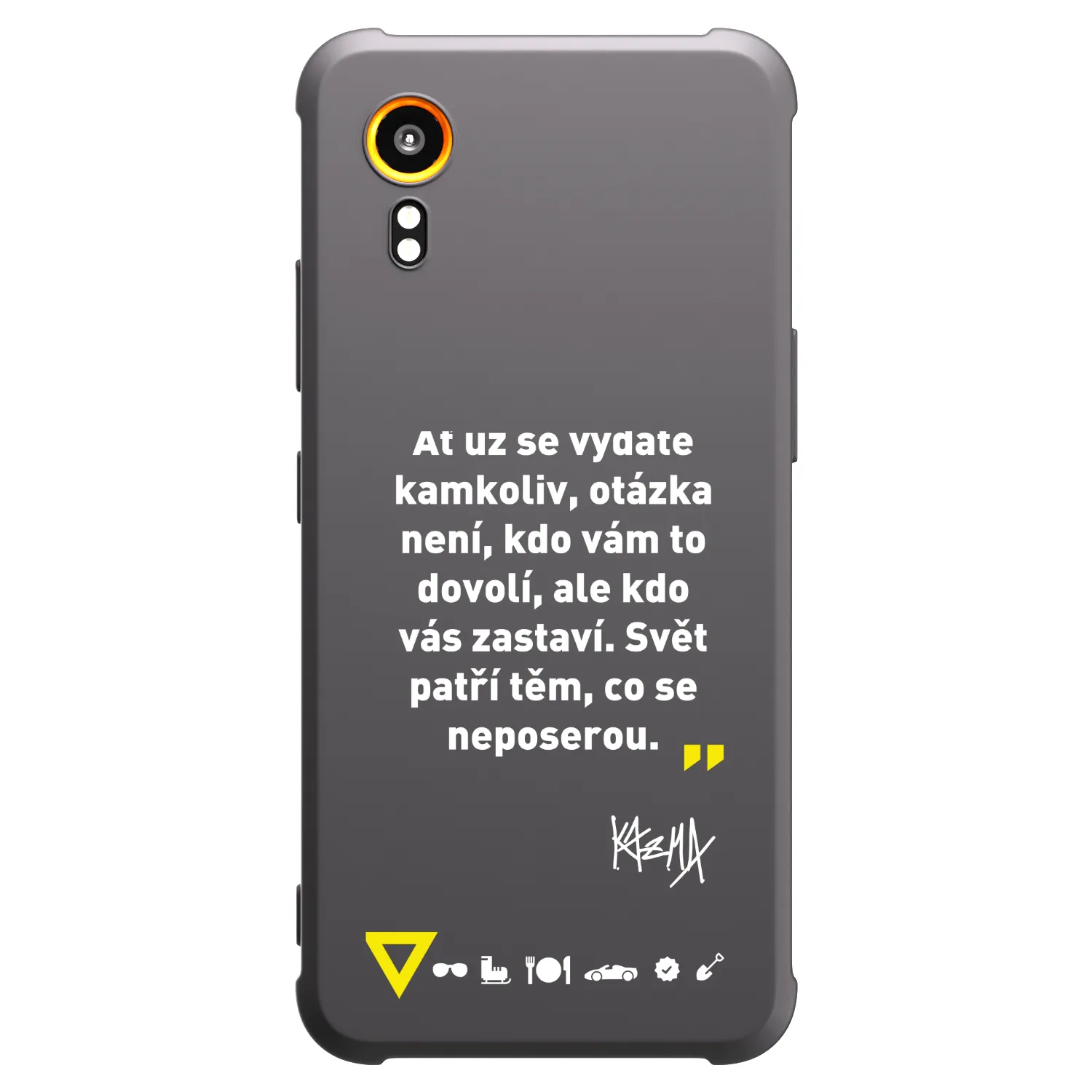 Picasee silikonový černý obal pro Samsung Galaxy Xcover 7 - Kazma - SVĚT PATŘÍ TĚM, CO SE NEPOSEROU