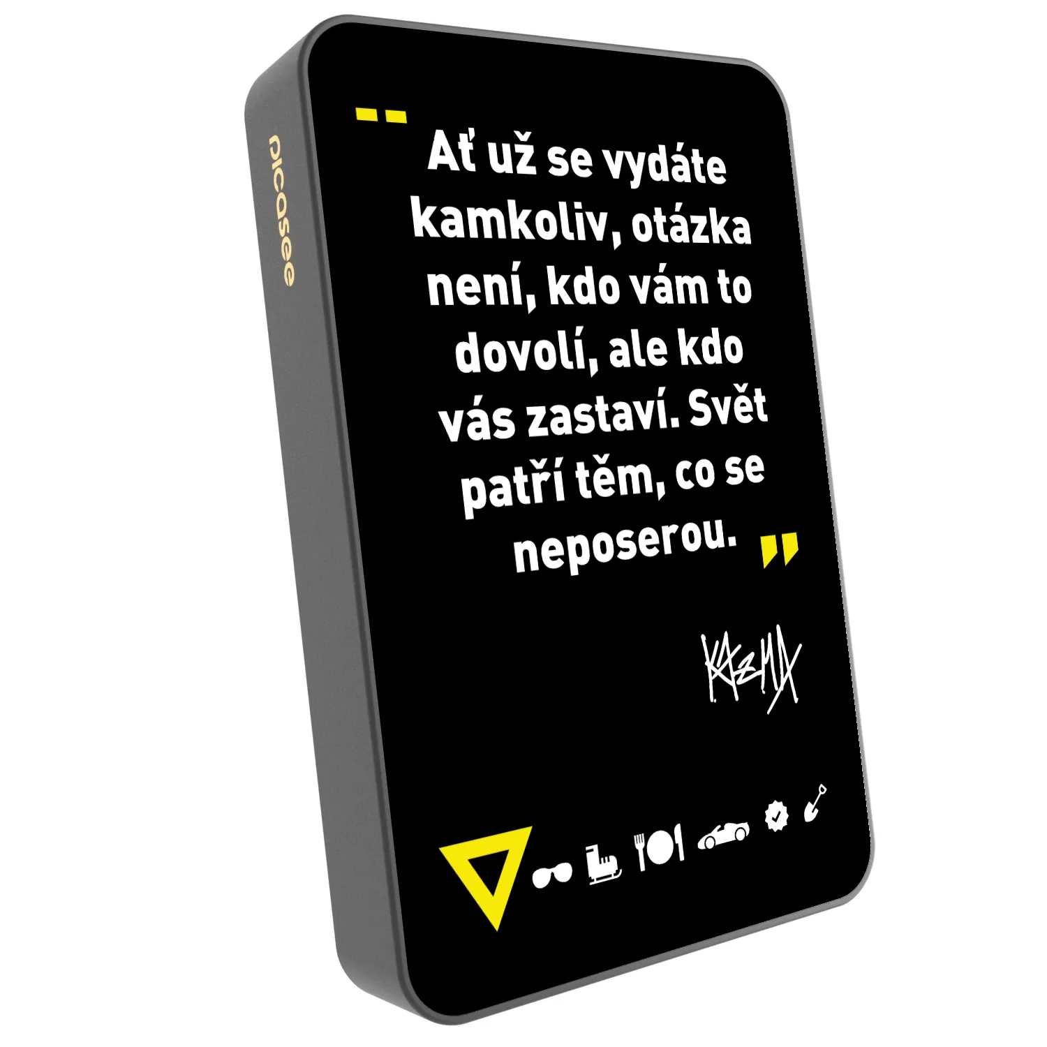 Picasee Powerbanka s MagSafe 10 000 mAh Šedá - Kazma - SVĚT PATŘÍ TĚM, CO SE NEPOSEROU