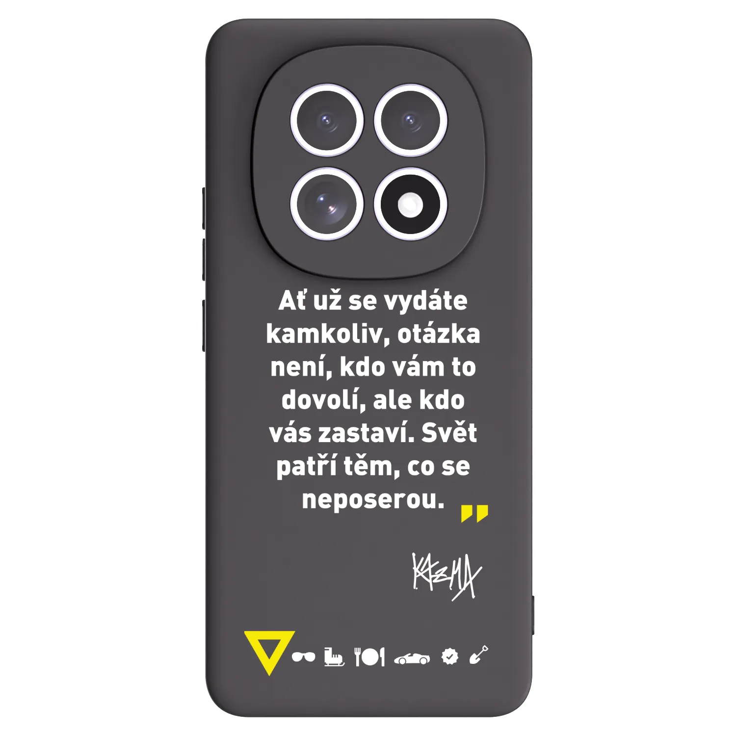 Picasee silikonový černý obal pro Xiaomi Redmi Note 15 5G - Kazma - SVĚT PATŘÍ TĚM, CO SE NEPOSEROU