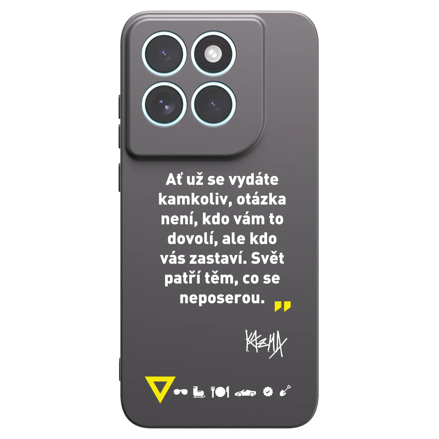 Picasee silikonový černý obal pro Motorola Edge 70 Fusion - Kazma - SVĚT PATŘÍ TĚM, CO SE NEPOSEROU