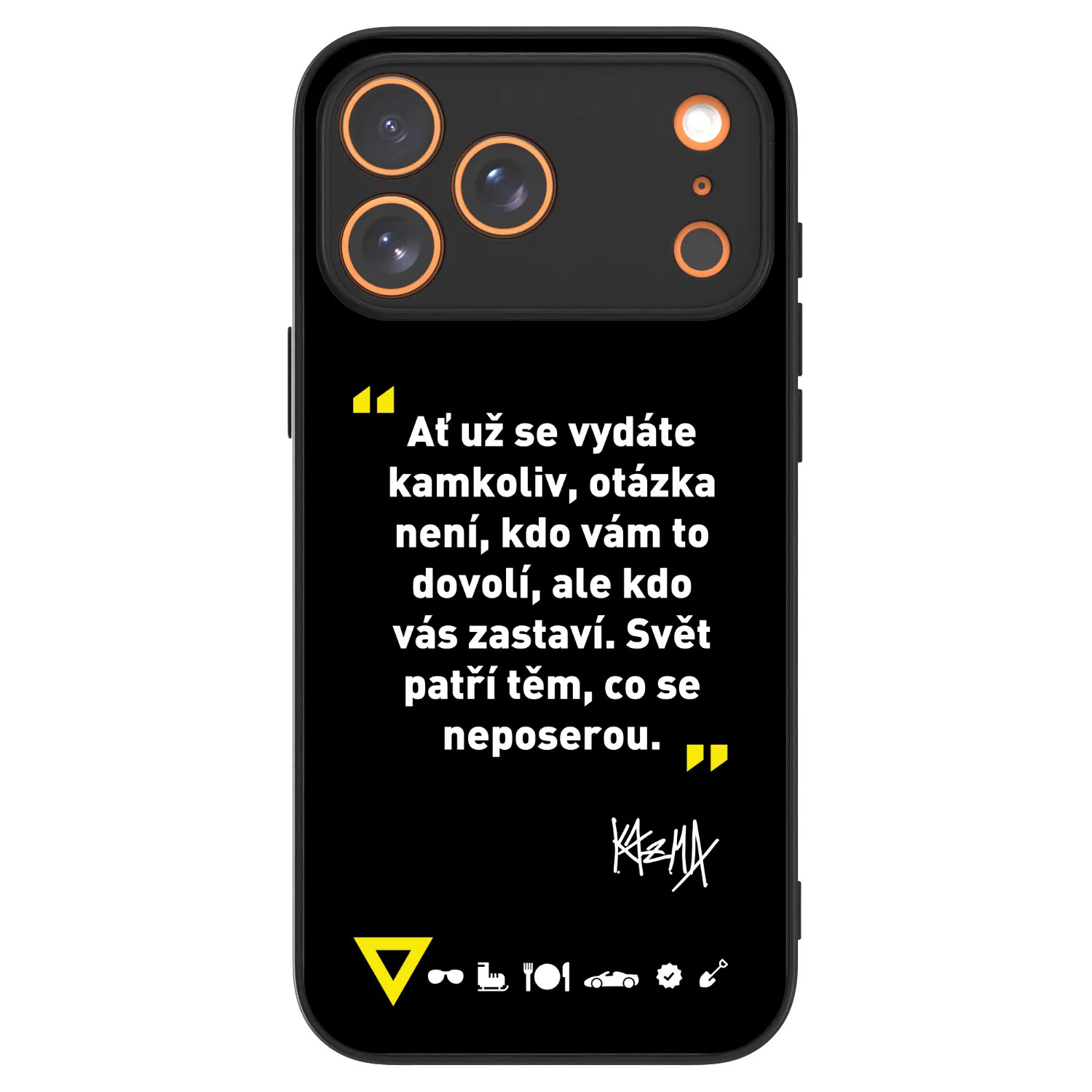 Picasee ULTIMATE CASE pro Apple iPhone 18 Pro Max - Kazma - SVĚT PATŘÍ TĚM, CO SE NEPOSEROU