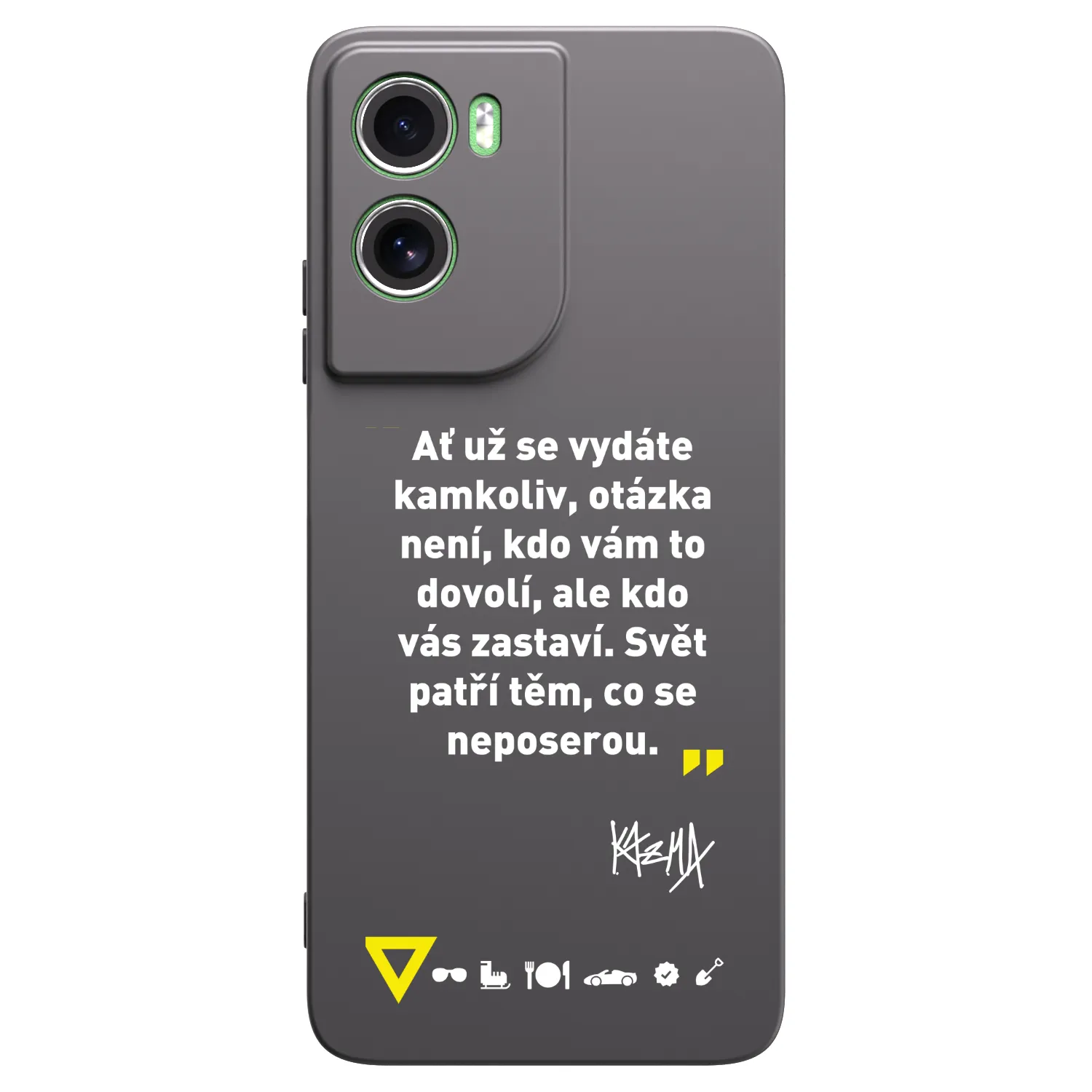 Picasee silikonový černý obal pro Motorola Moto G06 - Kazma - SVĚT PATŘÍ TĚM, CO SE NEPOSEROU