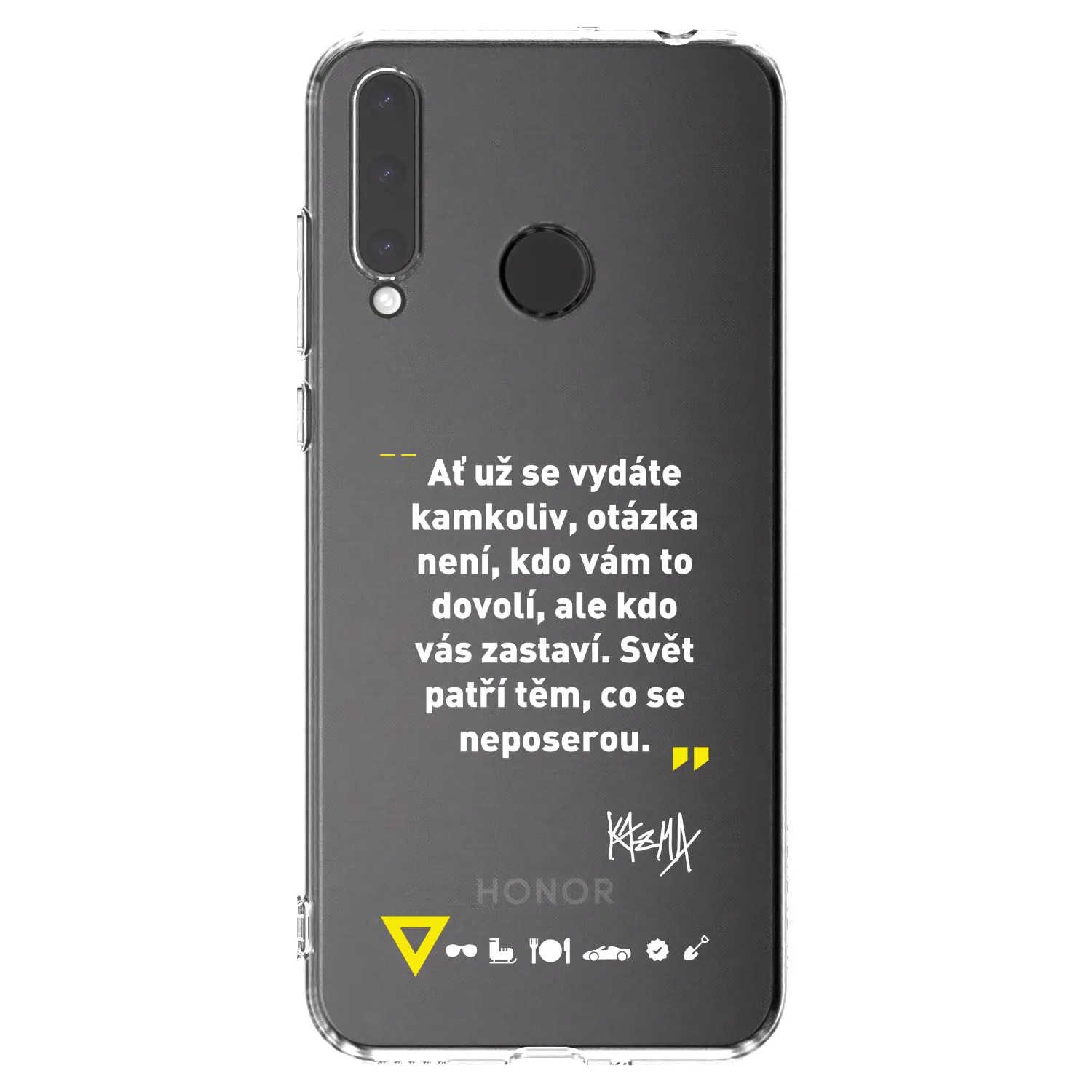 Picasee silikonový průhledný obal pro Honor 20 Lite - Kazma - SVĚT PATŘÍ TĚM, CO SE NEPOSEROU