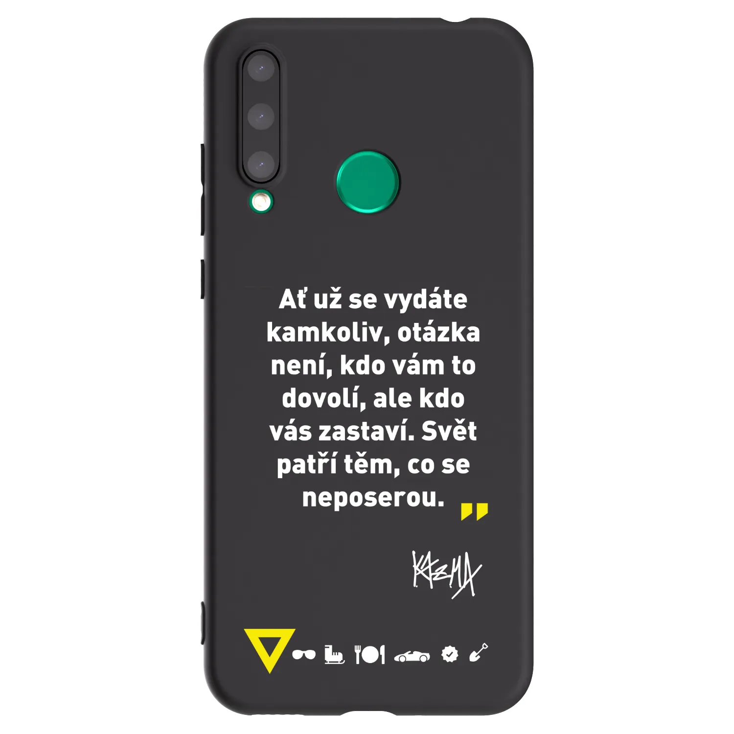 Picasee silikonový černý obal pro Honor 20 Lite - Kazma - SVĚT PATŘÍ TĚM, CO SE NEPOSEROU