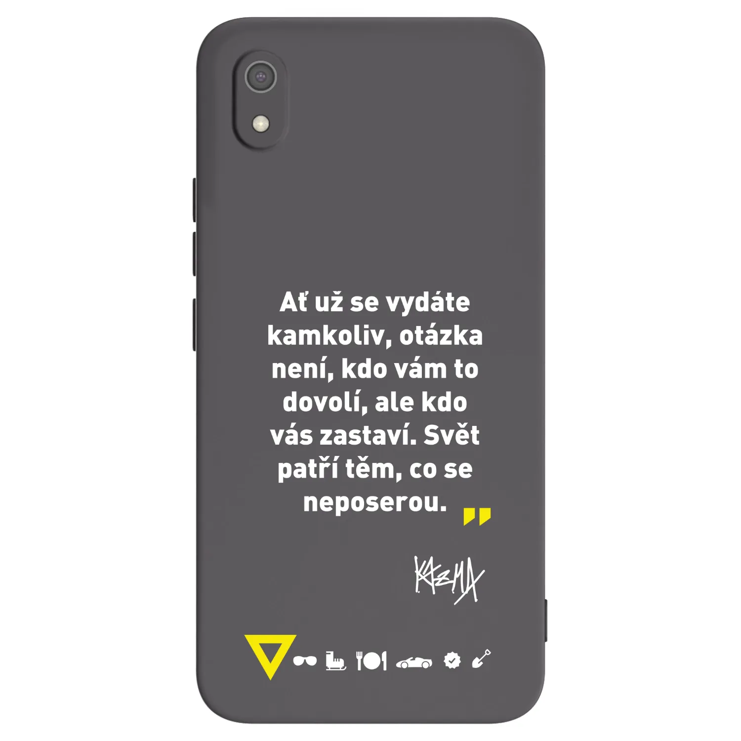 Picasee silikonový černý obal pro Xiaomi Redmi 7A - Kazma - SVĚT PATŘÍ TĚM, CO SE NEPOSEROU