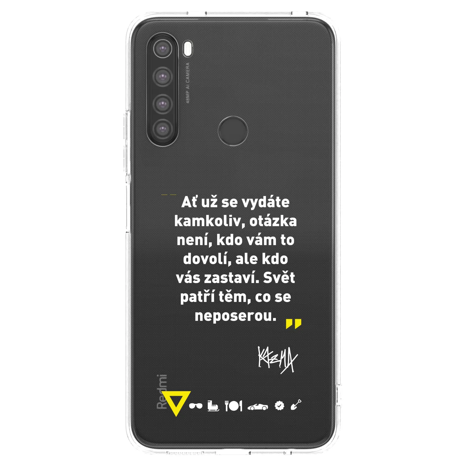 Picasee silikonový průhledný obal pro Xiaomi Redmi Note 8 - Kazma - SVĚT PATŘÍ TĚM, CO SE NEPOSEROU