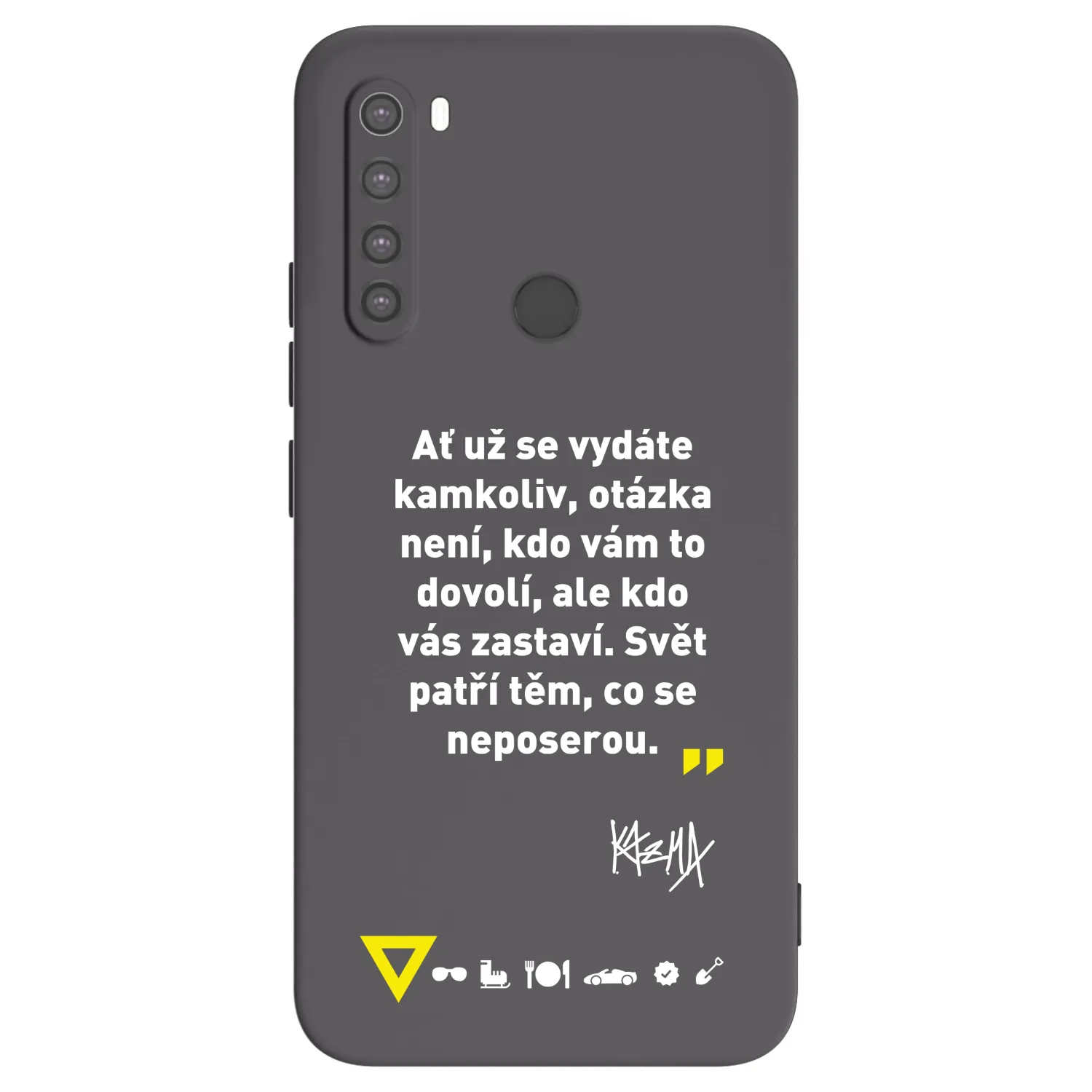 Picasee silikonový černý obal pro Xiaomi Redmi Note 8 - Kazma - SVĚT PATŘÍ TĚM, CO SE NEPOSEROU