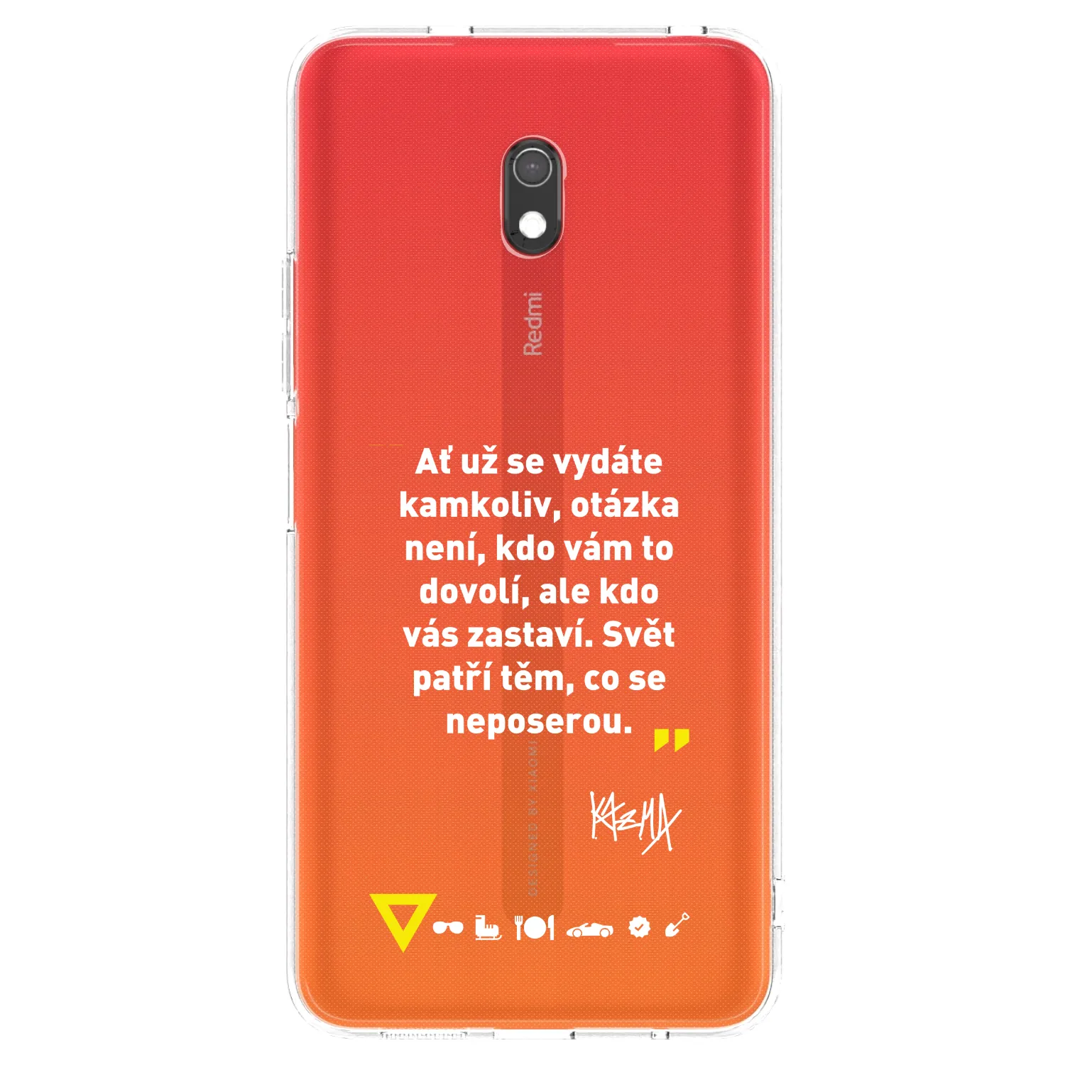 Picasee silikonový průhledný obal pro Xiaomi Redmi 8A - Kazma - SVĚT PATŘÍ TĚM, CO SE NEPOSEROU