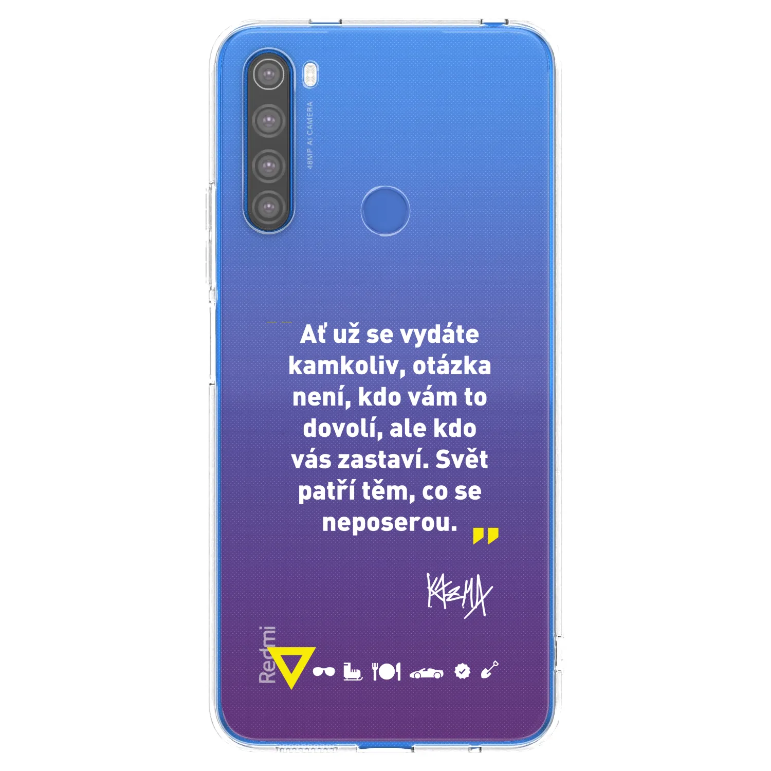 Picasee silikonový průhledný obal pro Xiaomi Redmi Note 8T - Kazma - SVĚT PATŘÍ TĚM, CO SE NEPOSEROU
