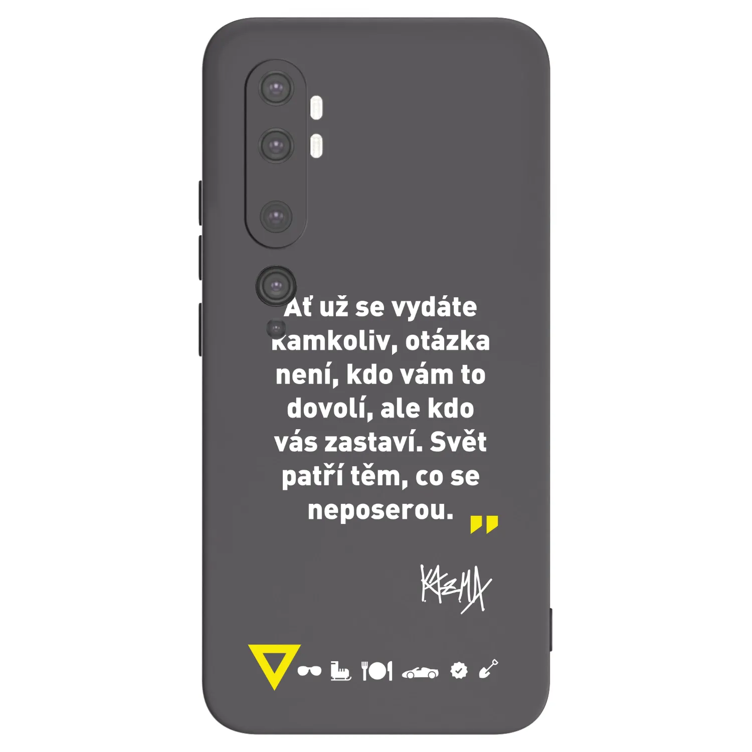 Picasee silikonový černý obal pro Xiaomi Mi Note 10 (Pro) - Kazma - SVĚT PATŘÍ TĚM, CO SE NEPOSEROU